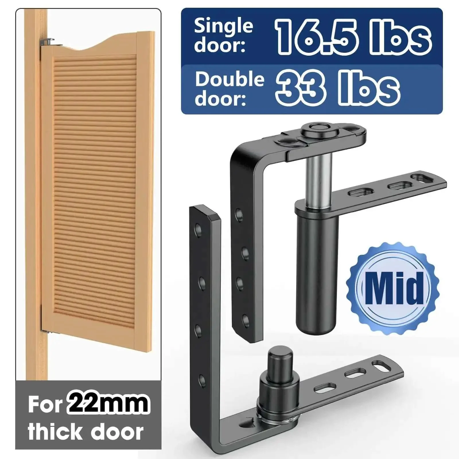 Cafe Door Hinges Double Action Saloon Hardware For Bars And Coffee Shops Heavy Duty 304 Stainless Steel In Black 2 Pack MID Fit Up To 30mm Door Thickness - Image 6