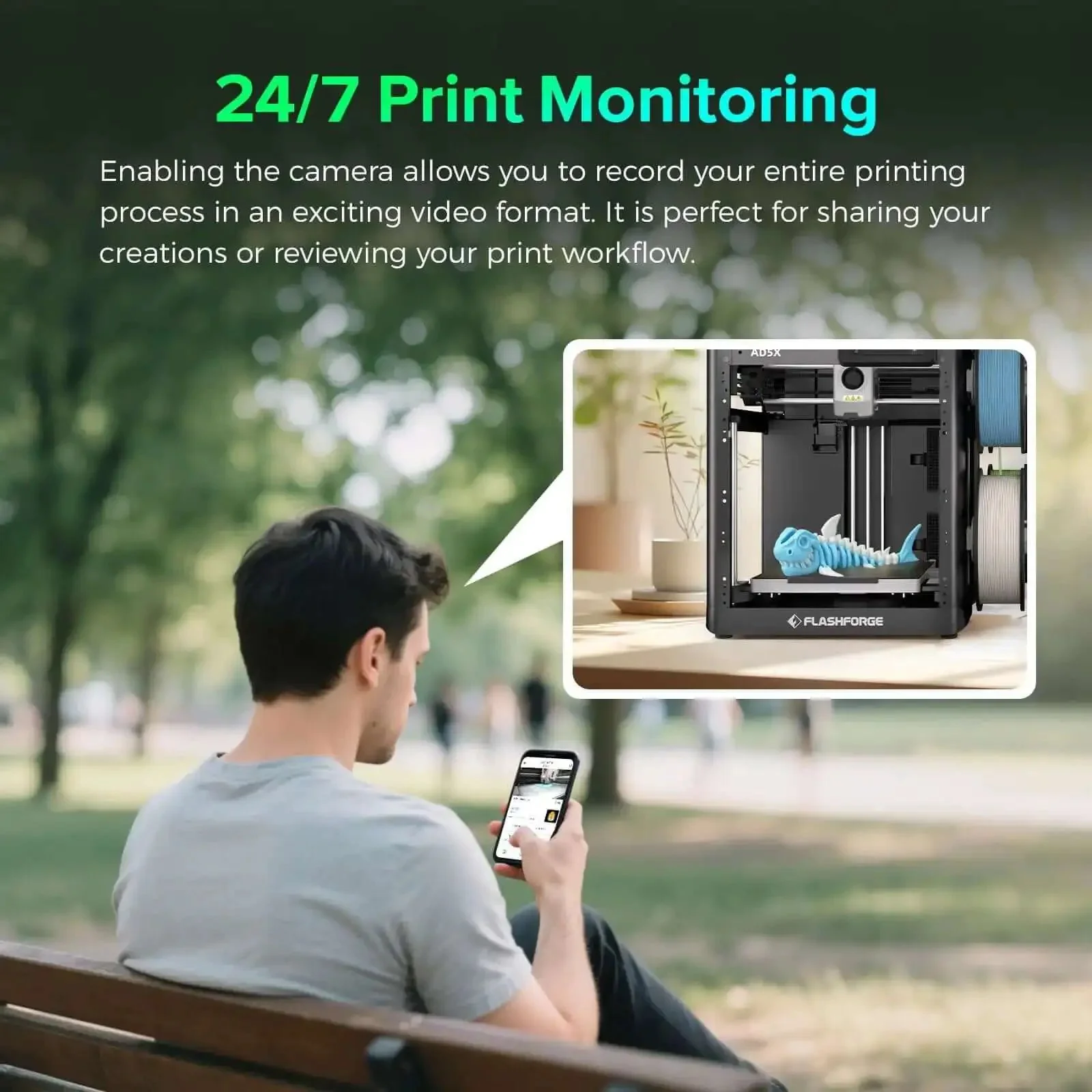 Camera Kit For Adventurer 5M Pro And AD5X 3D Printer With Real Time Live View And Remote Monitoring Compatible With Flash Maker App Easy Setup For Your DIY 3D Printing - Image 5
