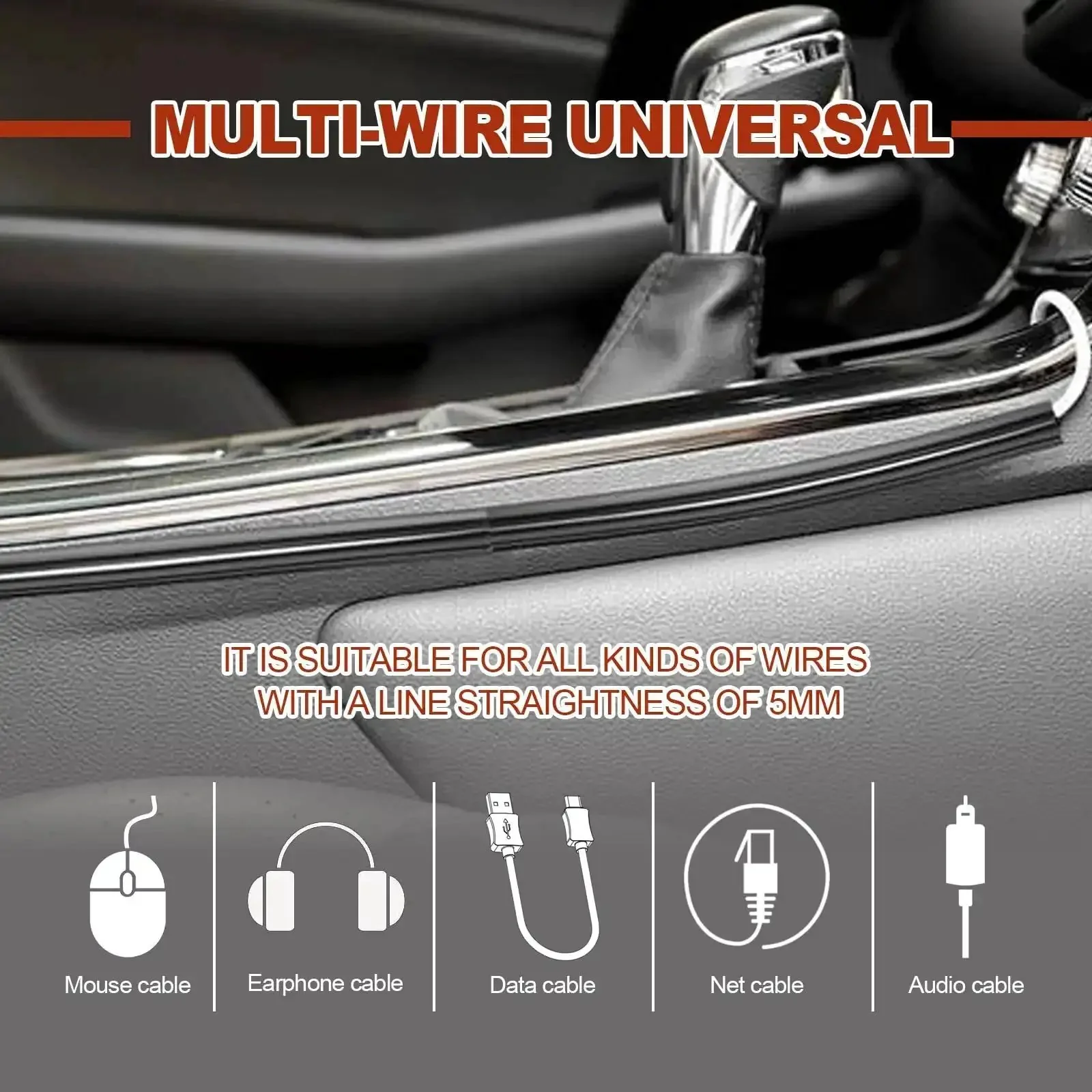 Car Cable Concealer Sleeve Kit With Adhesive Covers For USB And Audio Video Cables Flexible PVC Wire Sleeves For Auto Interior Hidden Cord Management To Tidy Wires Protect Wires From Wear And Tear And Elevate Interior Cleanliness - Image 3