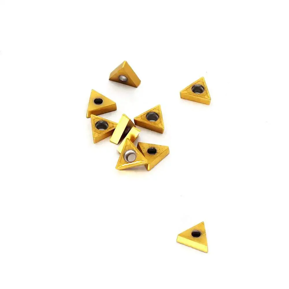 Carbide Turning Inserts TCMT090204 Tin Coated Three Thirty Second Inch Thick One Sixty Fourth Inch Radius Seven Degree Relief For Steel Cast Iron And Non Ferrous Materials Pack Of Ten For CNC Lathe Tool Holders - Image 4