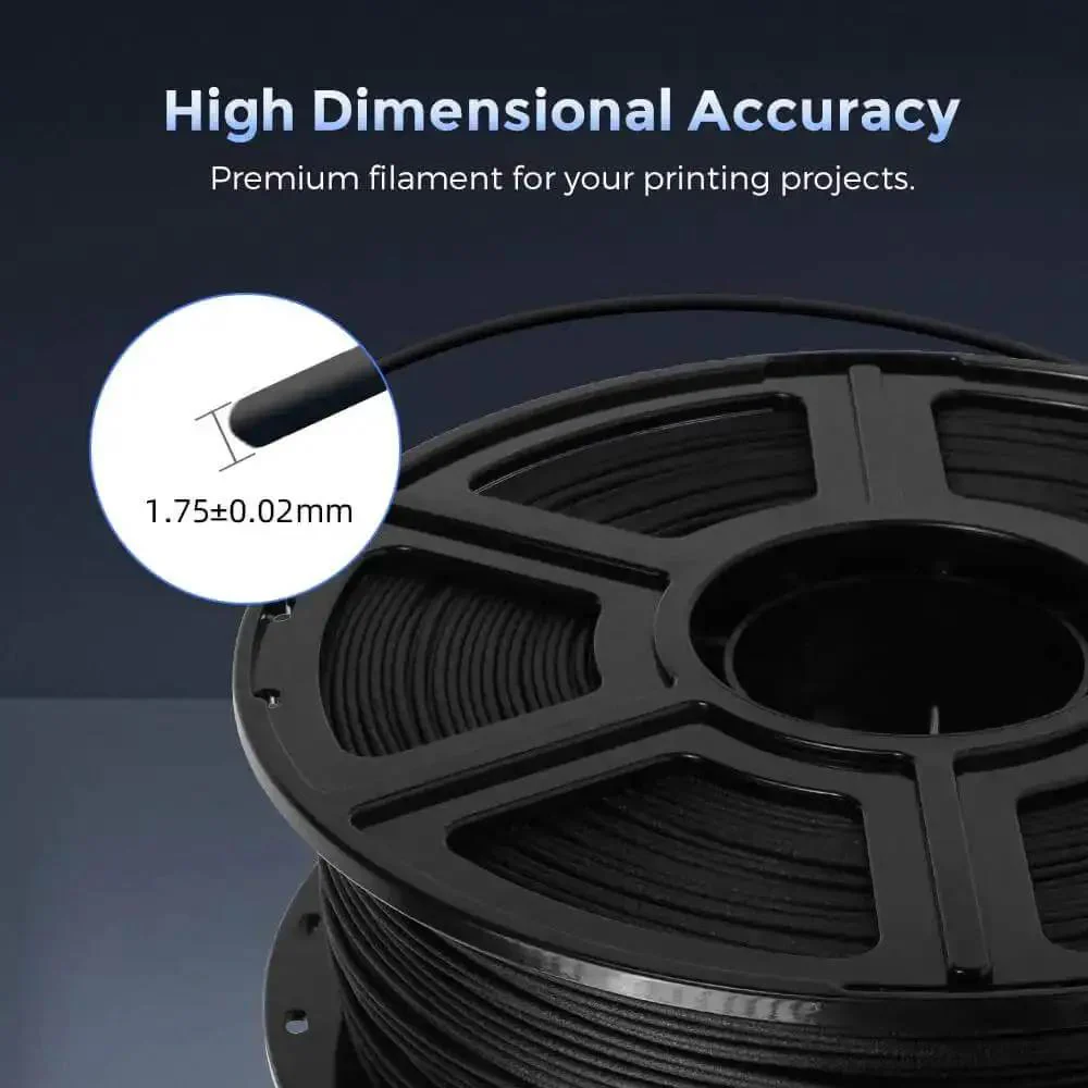 Carbon Fiber PETG 3D Printer Filament 1.75mm, 1kg Spool Black, Beefy Yet Lightweight, Heat Resistant, Moisture Free, Premium Carbon Reinforced PETG For Precise, Durable Prints With Dimensional Accuracy Plus Minus 0.02mm - Image 3