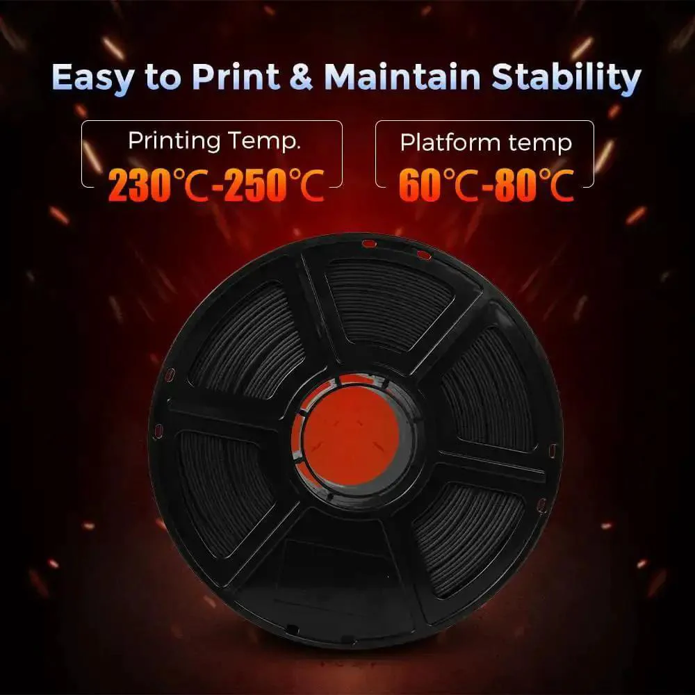 Carbon Fiber PETG 3D Printer Filament 1.75mm, 1kg Spool Black, Beefy Yet Lightweight, Heat Resistant, Moisture Free, Premium Carbon Reinforced PETG For Precise, Durable Prints With Dimensional Accuracy Plus Minus 0.02mm - Image 4
