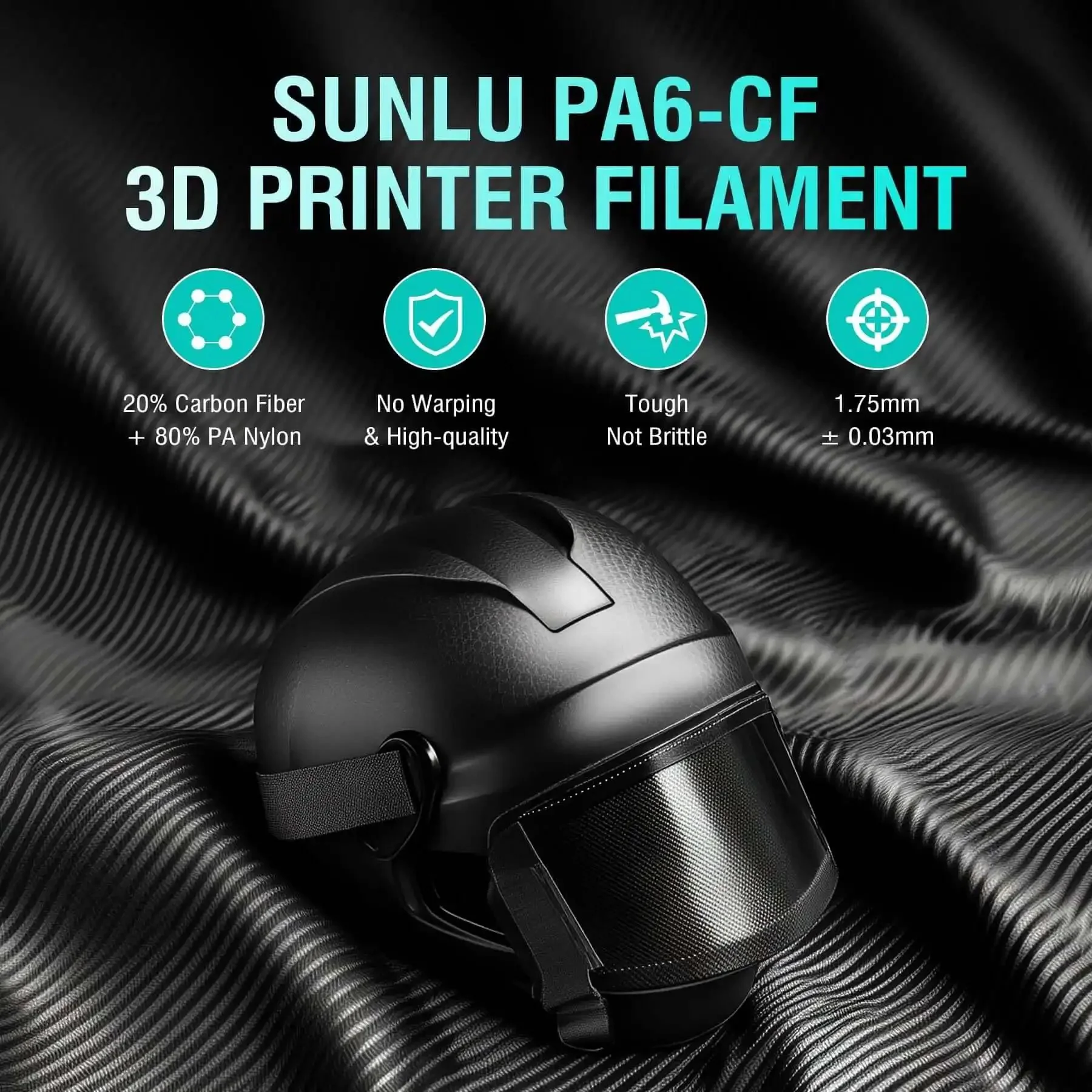 Carbon Fiber Reinforced Nylon Filament PA6-CF 1.75mm 1kg For Industrial Parts Frosted Black, Heat Resistant Up To 209 C, Stiff And Strong With Great Layer Adhesion And High Temperature Durability - Image 9