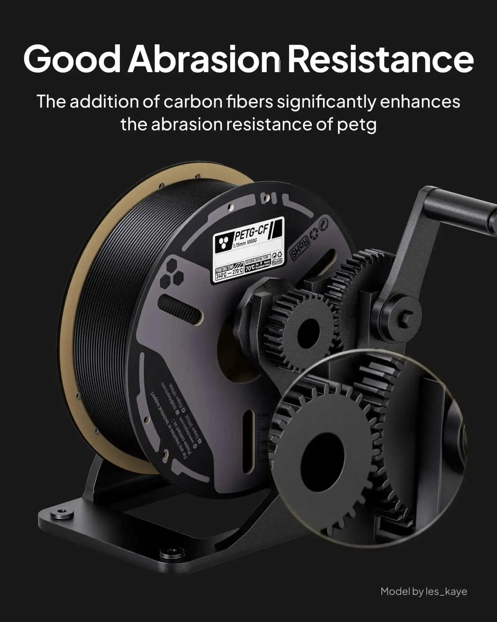 Carbon Fiber Reinforced PETG Filament 1.75mm 1kg Spool For FDM 3D Printers - Beefed-Up Strength, Tough As Nails, High Impact, Abrasion Resistant Filament For Functional Parts And Outdoor Projects - Image 5