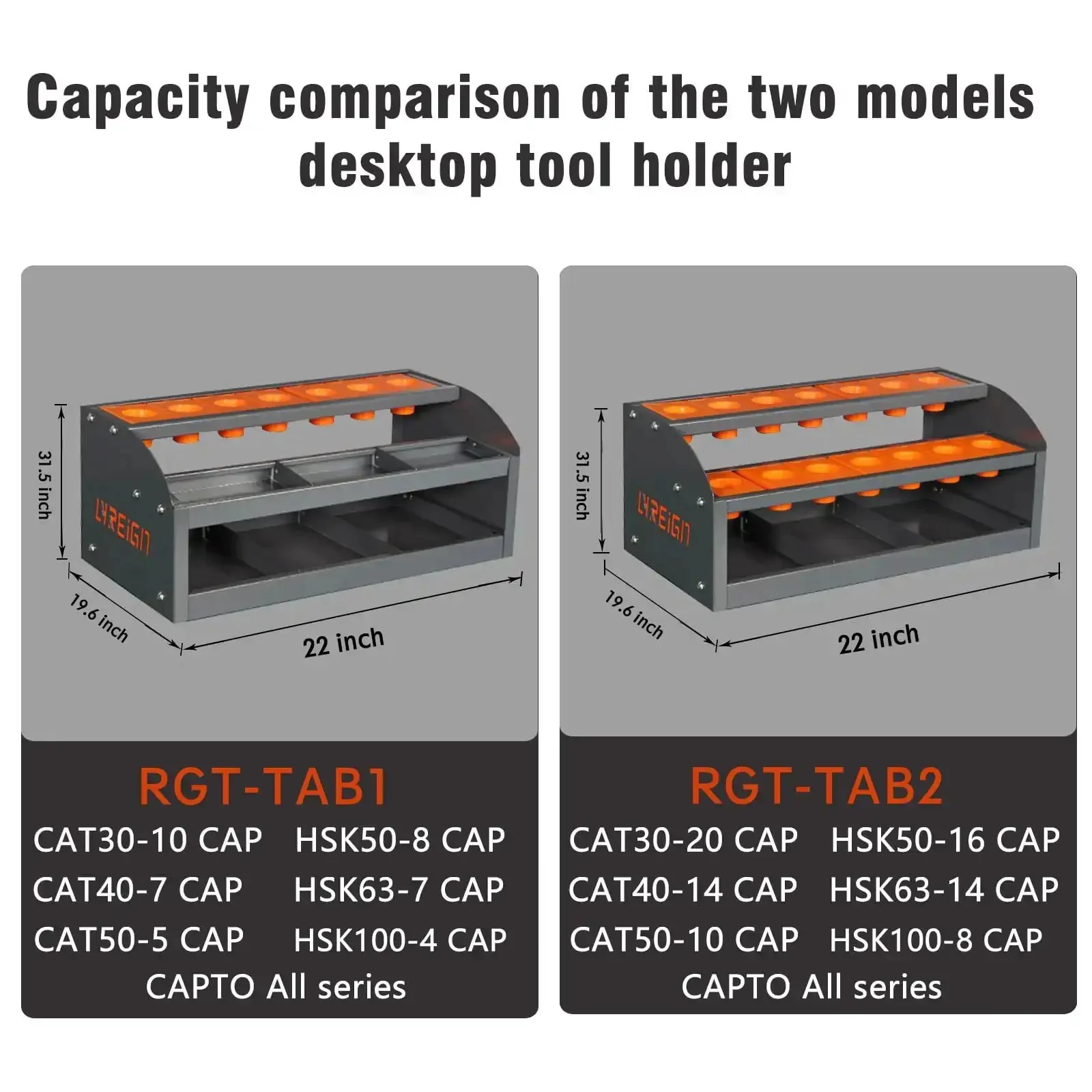 Cat 50 CNC Tool Cart With Desktop Tool Holder, 2 Layer Steel CNC Tool Cabinet, Small Portable Tool Storage Cart For Workshop, Easy Access Rack For CAT50 Tooling, Durable And Handy CNC Tools Cart - Image 6
