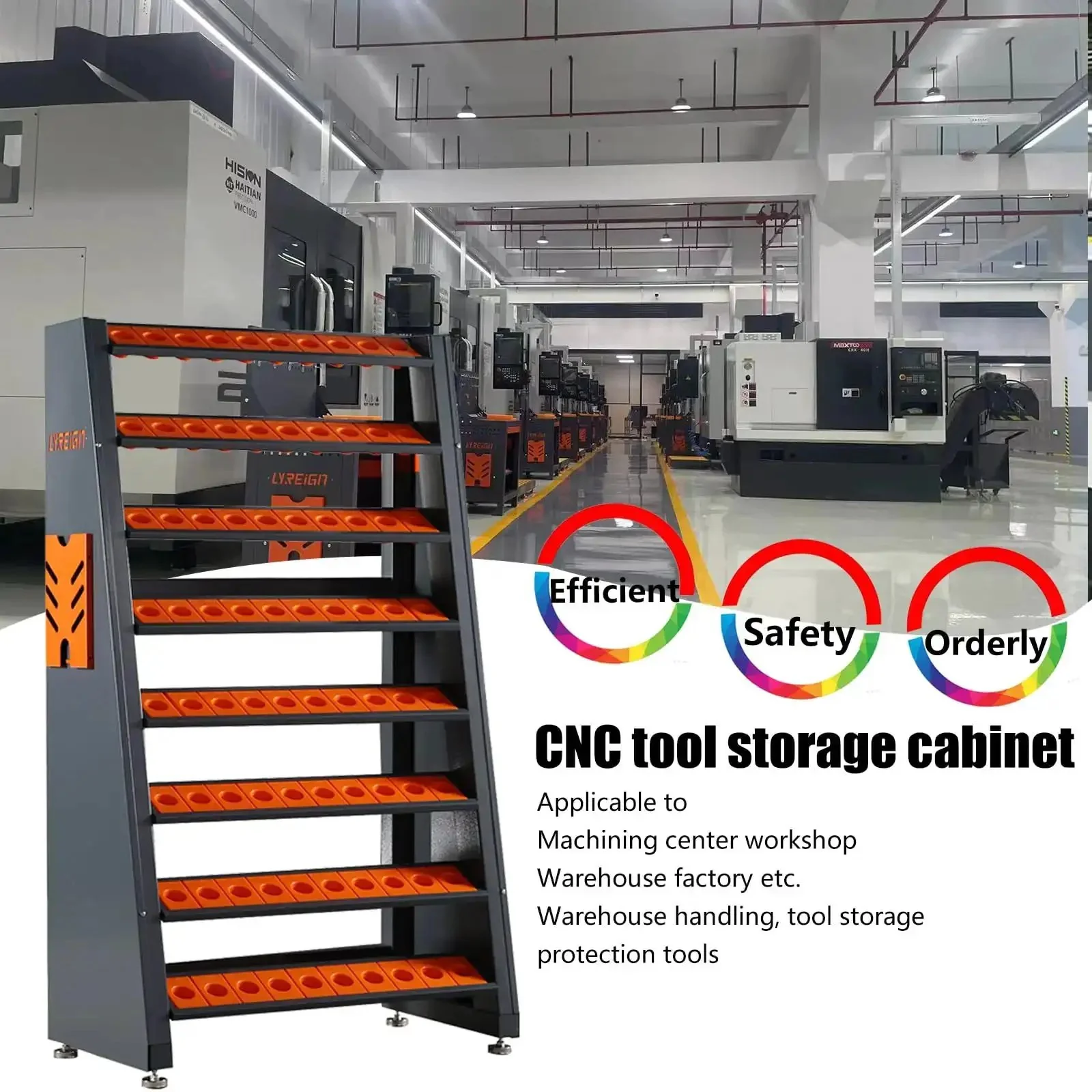 Cat BT40 Large Capacity CNC Tool Holder Keeper And Storage Cart For CNC Machining Centers Factory Warehouses Tooling Shops Durable ABS Construction With Cushioned Handle And Easy Access Tool Storage - Image 5