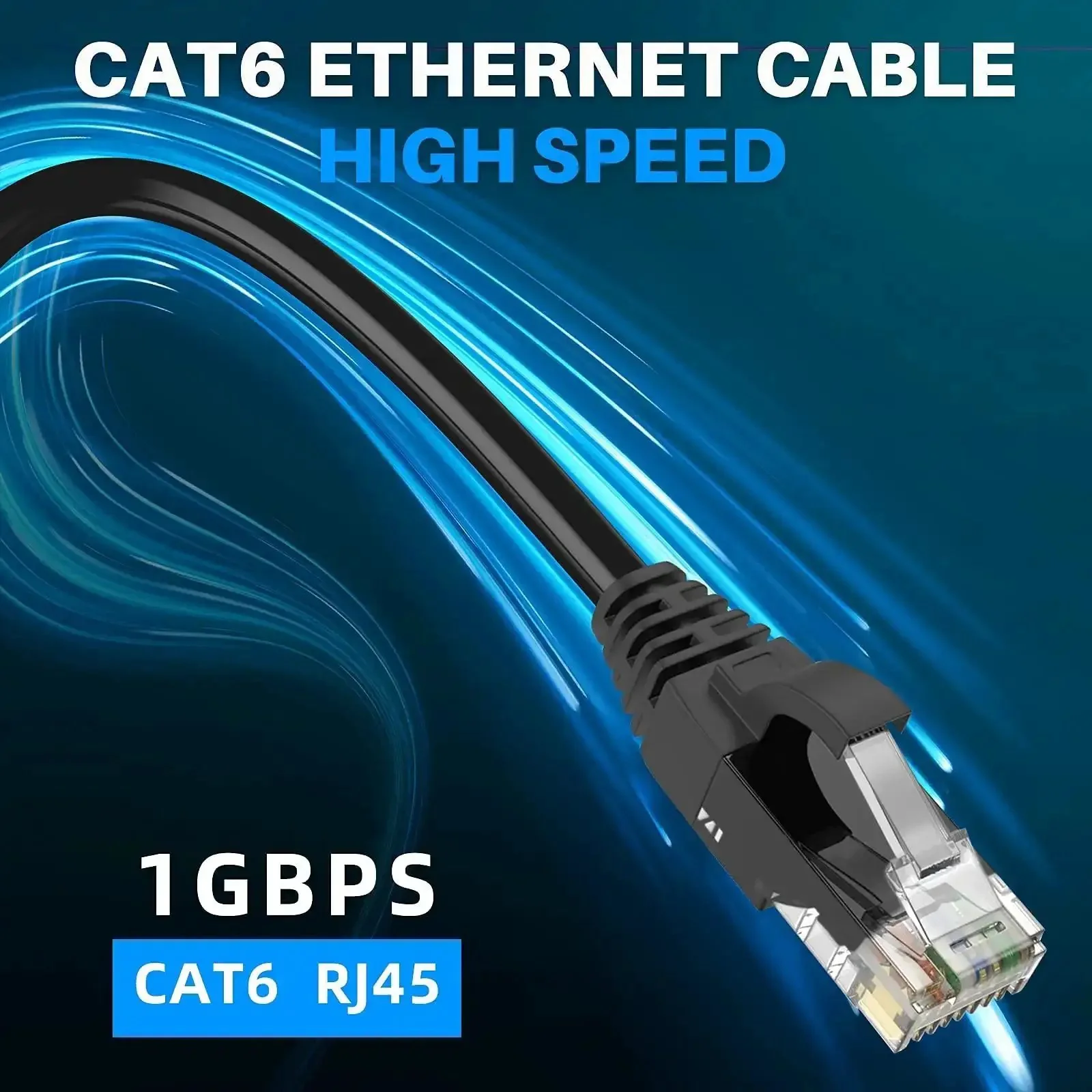 Cat6 Ethernet Cable 10 Ft Three Pack High Speed Patch Cords For Fast Internet, Gaming Ready, 550MHz 1Gbps Performance, Flexible Soft LAN Cable With RJ45 Connectors, Durable CCA Copper, Black White Blue - Image 4