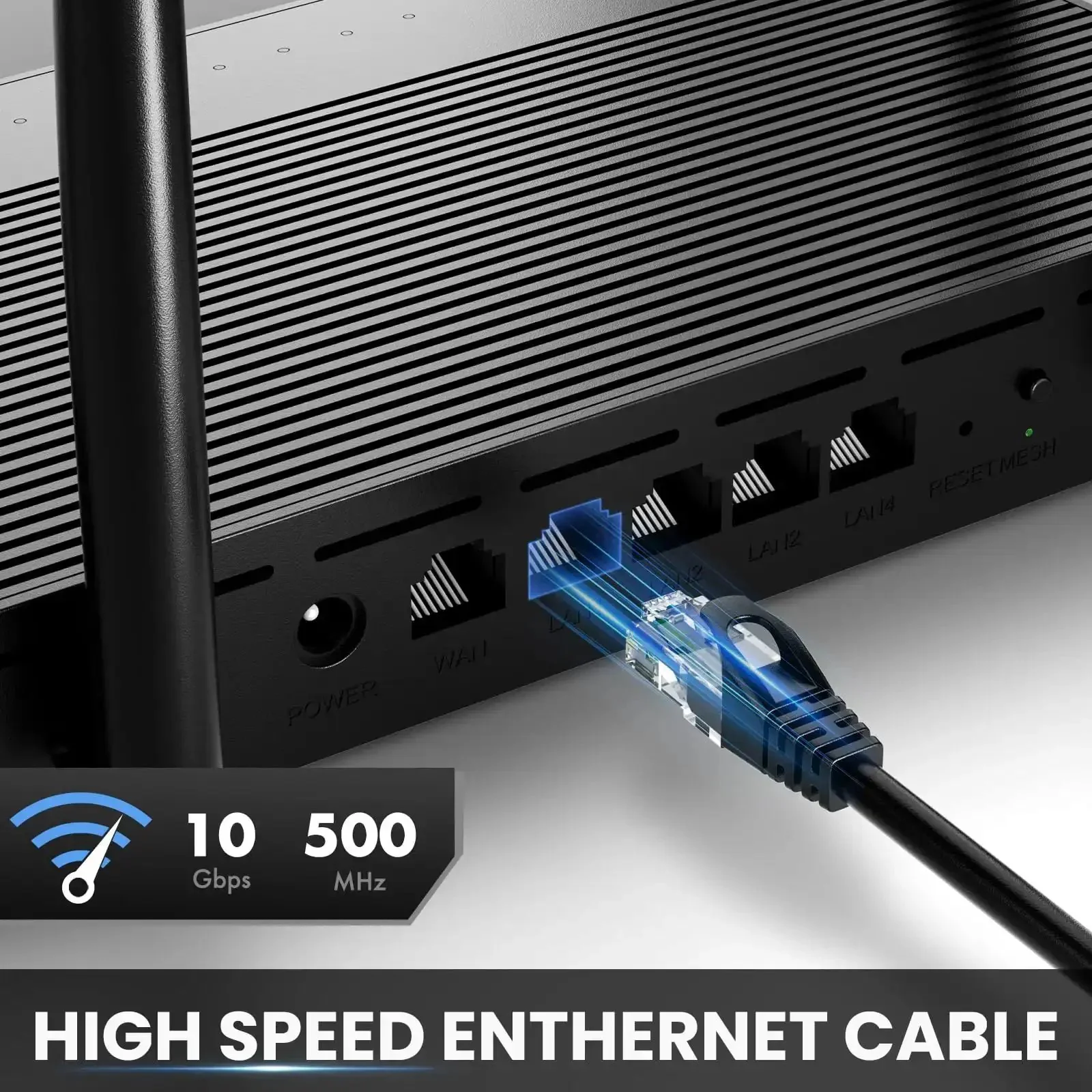 Cat6 Ethernet Cable 6Ft Pack Of 10 High Speed 10Gbps 500MHz Patch Cables For Computer Modem Router PS4 PS5 Xbox RJ45 LAN Internet Cord Five Color Options Durable Network Cable For Fast Home Gaming And Streaming - Image 7
