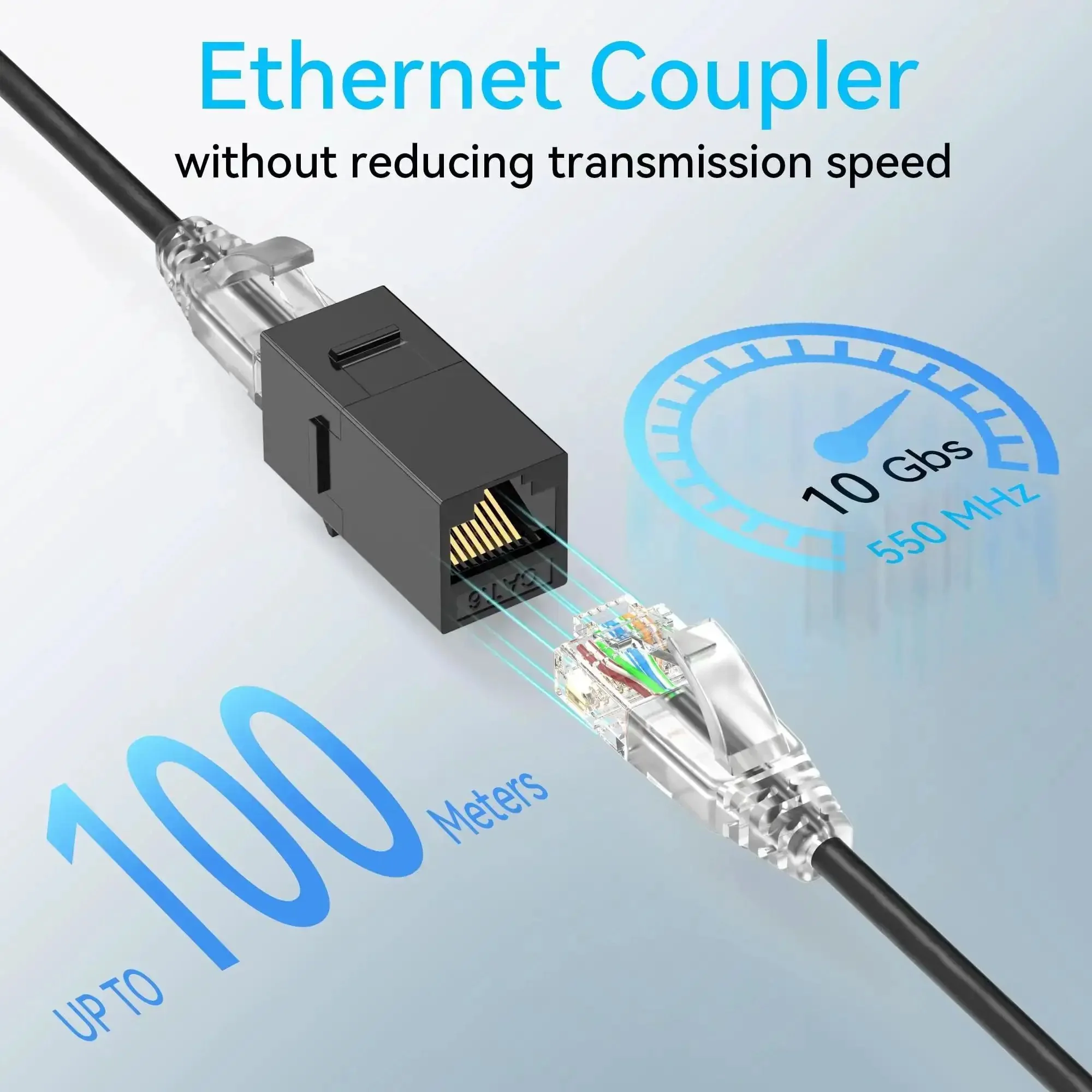 Cat6 Keystone Coupler 24 Pack Female to Female Ethernet Jack for Wall Plate and Patch Panel RJ45 Inline Connector Plug and Play Black Snap Fit Keystones Extends Ethernet Cable Up to 100 Meters - Image 7