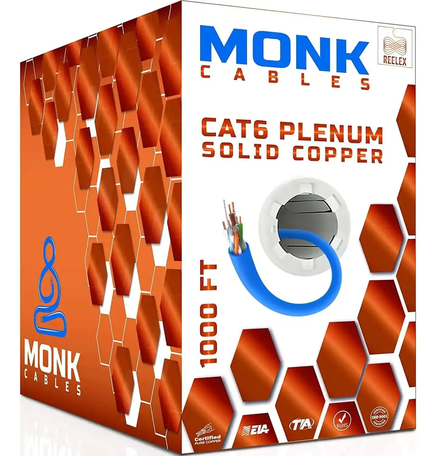 Cat6 Plenum Ethernet Cable 1000ft Pro Grade Pure Copper UTP 23 AWG 550 MHz DSX 8000 Certified High Speed Network Cable For Fast Home Office Setup For Seamless Home And Office Use