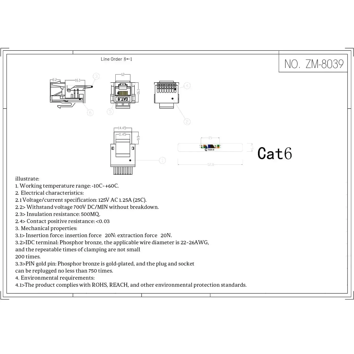 Cat6 RJ45 Keystone Jacks Toolless 12-Pack, Female Ethernet Connectors For Easy Install, No Punch-Down Tool Required, Module Coupler, Not For Patch Panels, White - Image 4