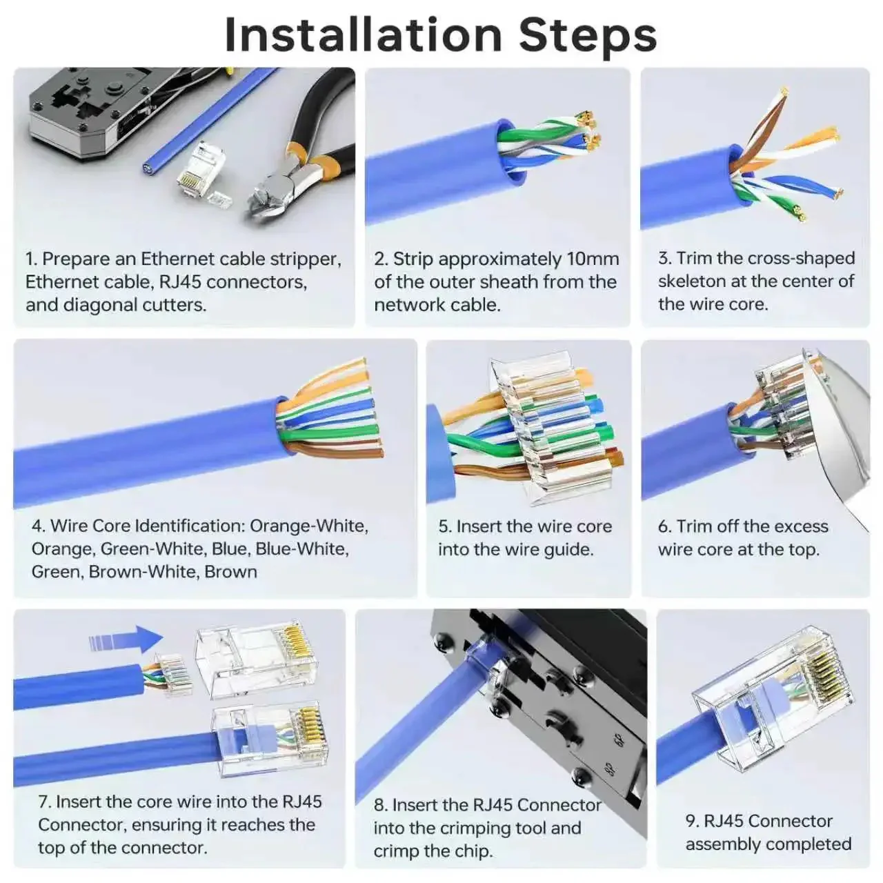 Cat6 RJ45 Modular Plug Connectors With Load Bar Gold Plated 100 Pack UTP 8P8C For Cat6 Cat5e Ethernet High Speed Gigabit Ready Rock Solid Durability Connection Everyday Use - Image 4