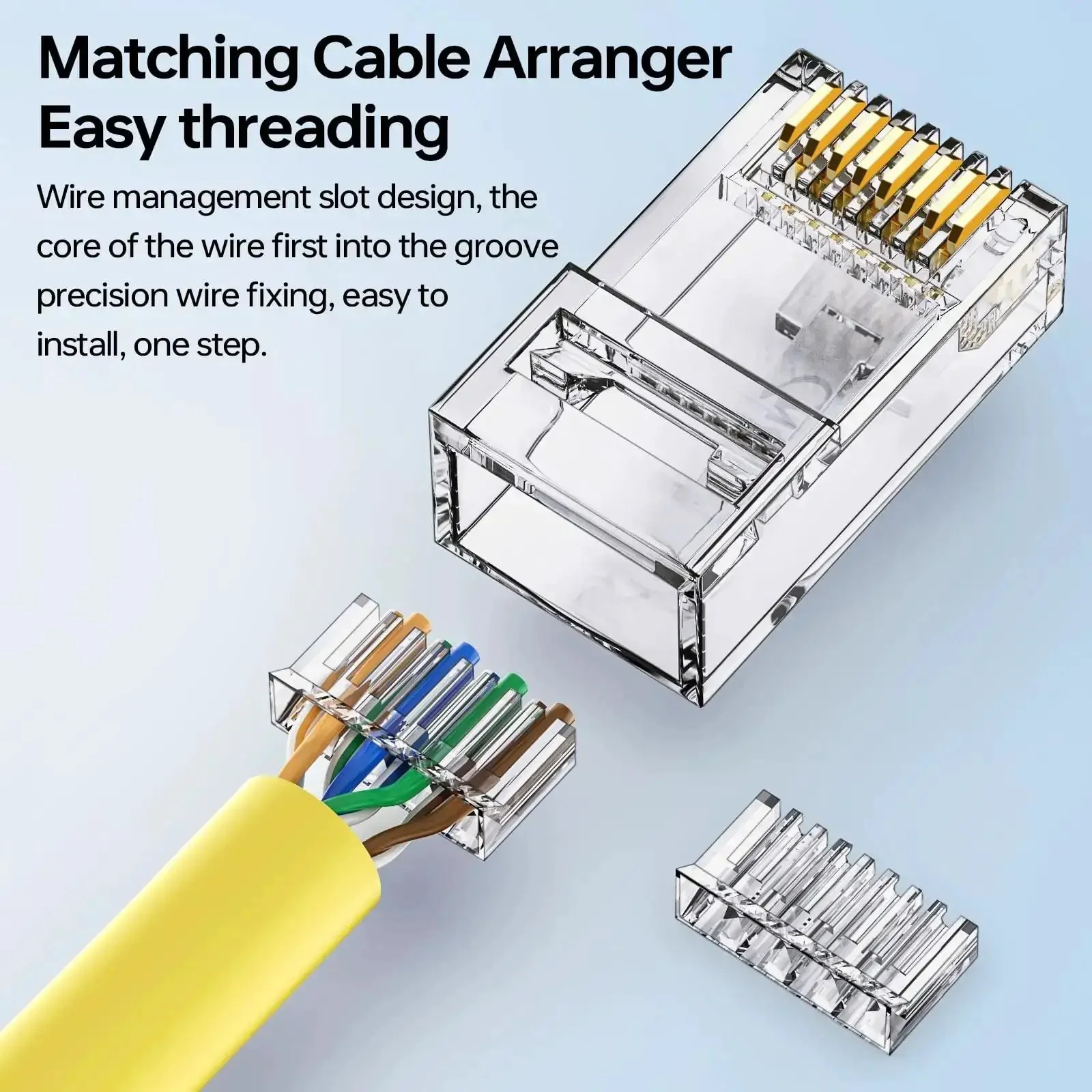 Cat6 RJ45 Modular Plug Connectors With Load Bar Gold Plated 100 Pack UTP 8P8C For Cat6 Cat5e Ethernet High Speed Gigabit Ready Rock Solid Durability Connection Everyday Use - Image 9
