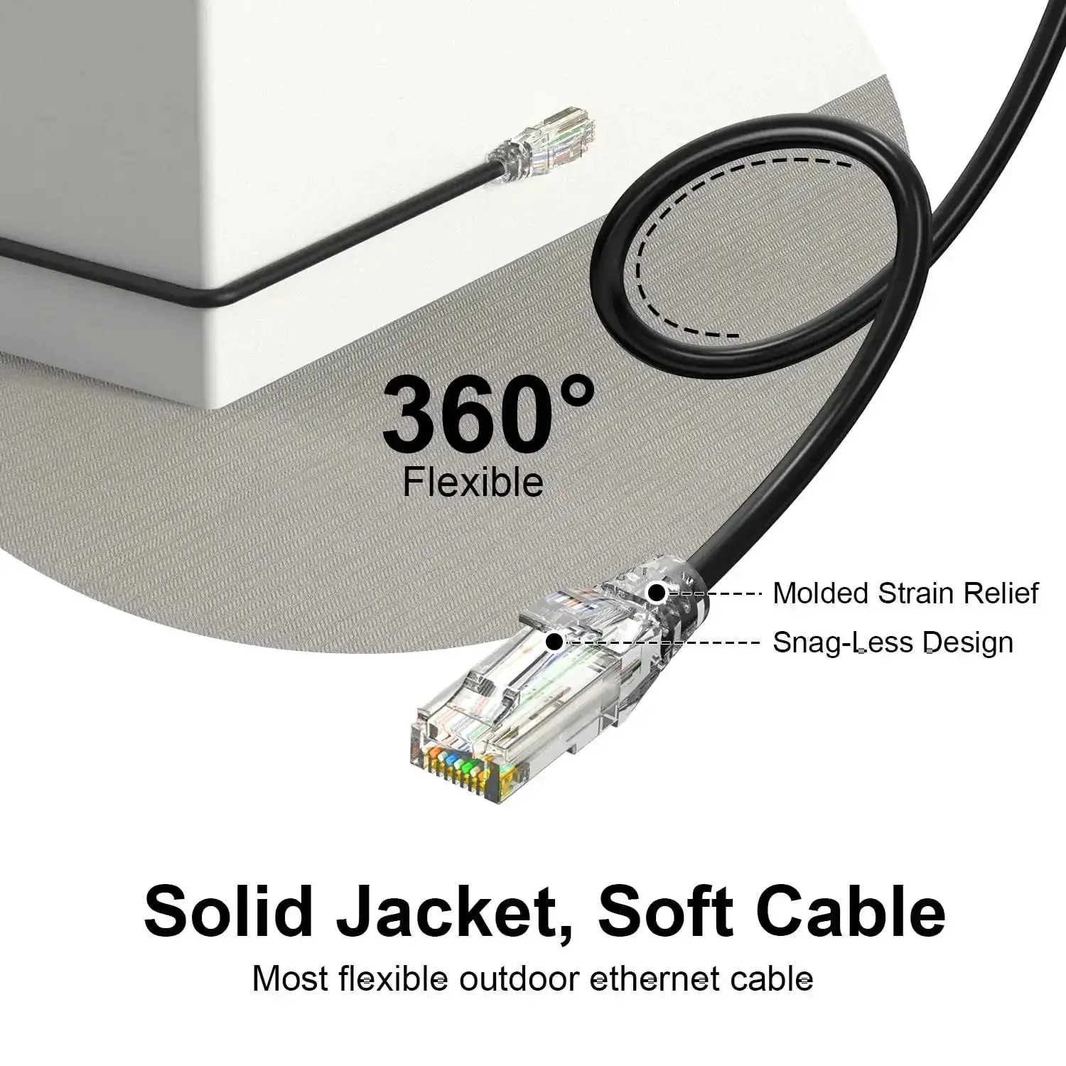 Cat6A Ethernet Cable 10 Ft Pack Of 10 Snagless Pure Copper 28AWG Patch Cable For Ultra Fast 10Gbps 550MHz Gamer Ready LAN Link For Router Modem Switch Data Center Black - Image 2