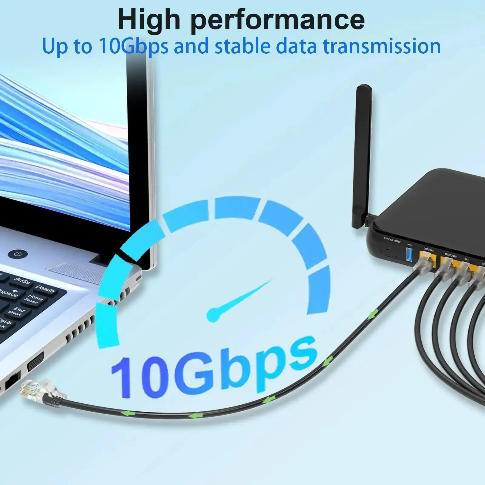 Cat6a Ethernet Patch Cable 100 Feet Slim UTP Copper For 10Gbps Networking 550MHz Beast Speed Black Patch Cord For Home Office Setup And Gaming Devices Now - Image 6