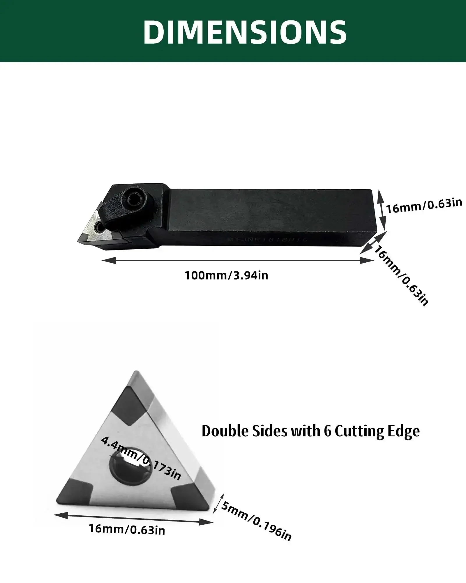 CBN Turning Inserts Set With MTJNR1616H16 Tool Holder For Hardened Steel Cast Iron And Sintered Ferrous Alloys Built Tough For High Speed Finishing And Interrupted Cut Performance - Image 4