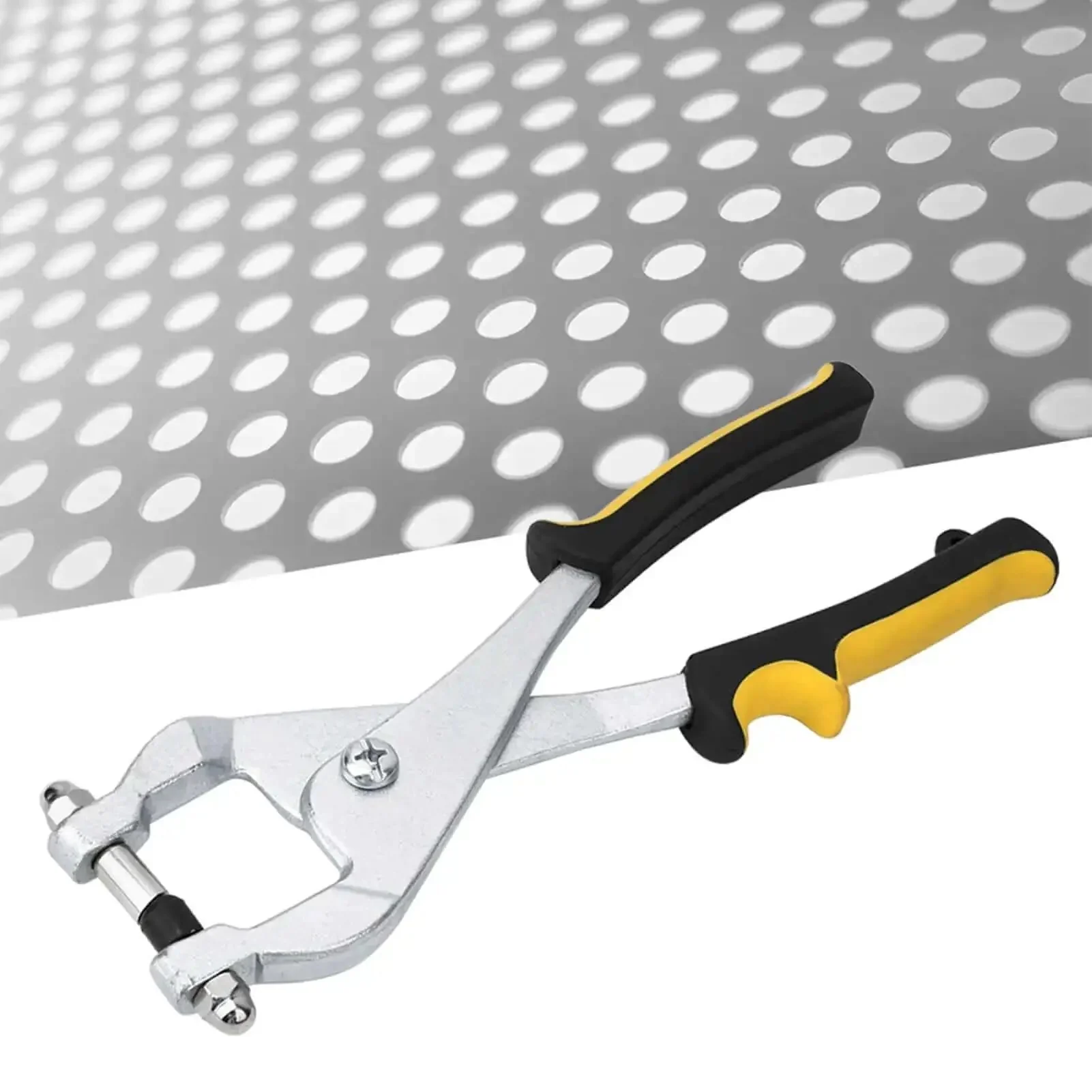 Ceiling Grid Hole Punch Pliers Kit 9.57 Inch Multi Purpose Metal Hole Punch Tool With 3.27mm Punch For Thin Metal Sheets Hand Punch For Drop Ceiling Hardware Install No Fuss DIY Friendly Compound Leverage For Cleaner Faster Cuts - Image 8