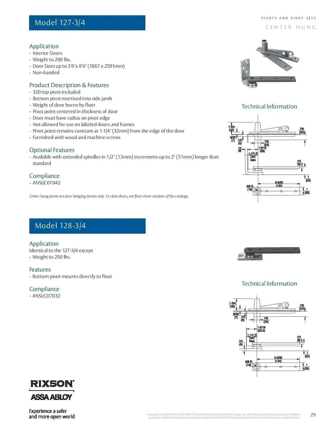 Center Hung Pivot Hinge For Interior Doors Up To 3 Ft 6 In By 8 Ft 6 In, 250 Lb Capacity, Satin Chrome Finish, Floor And Jamb Mounted, Non Handed, Top Pivot 320 Included, Built To Last Mounting Hardware - Image 3