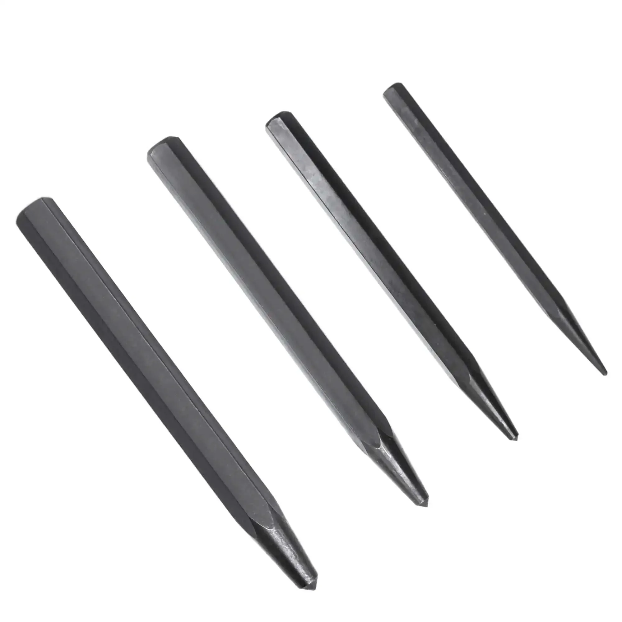 Center Punch Kit Four Piece Set For Metal Marking Built Tough From Hardened Steel With Heavy Duty Construction And Multiple Tip Sizes For Precise Start Holes And Marks In Steel Aluminum And Other Metals - Image 3