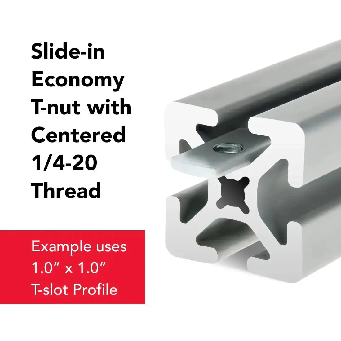 Centered Slide In Economy T Nuts For 1 Inch 10 Series Aluminum Extrusions One Quarter By Twenty Bolts Compatible 25 Pack For Easy Mounting Plates Brackets And Accessories On Eighty Twenty Style Profiles - Image 5