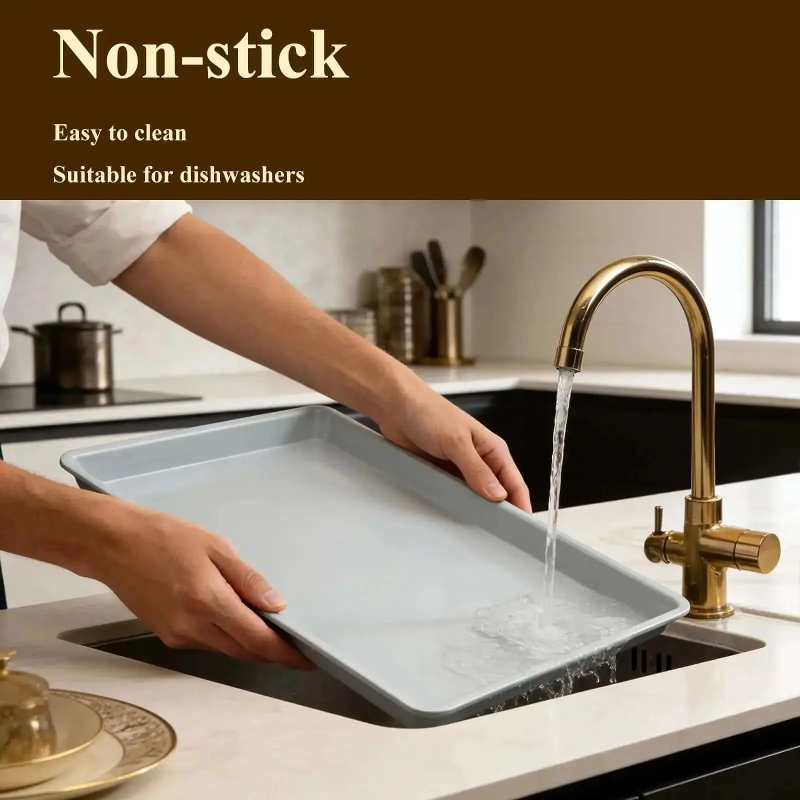 Ceramic Nonstick Baking Sheet For Oven Cookin 15x10 Inches Durable Aluminum Tray With PTFE And PFOA Free Coating Perfect For Cookies Vegetables Bacon And Pies Easy Release And Quick Cleanup - Image 6