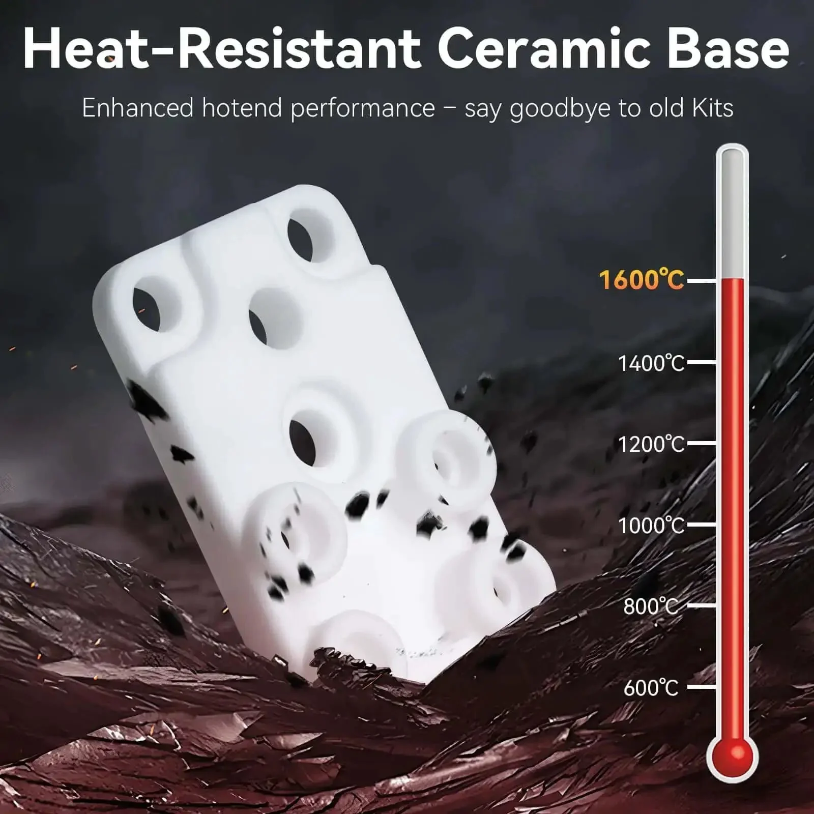 Ceramic Zirconia Hotend Upgrade Kit For 3D Printers Like A1 And A1 Mini, Game Changing For First Layer Adhesion, Withstands Up To 350 C, High Temperature Resistant And Anti Aging, Low Thermal Conductivity Keeps Heat From Bed, Improves Print Quality - Image 8