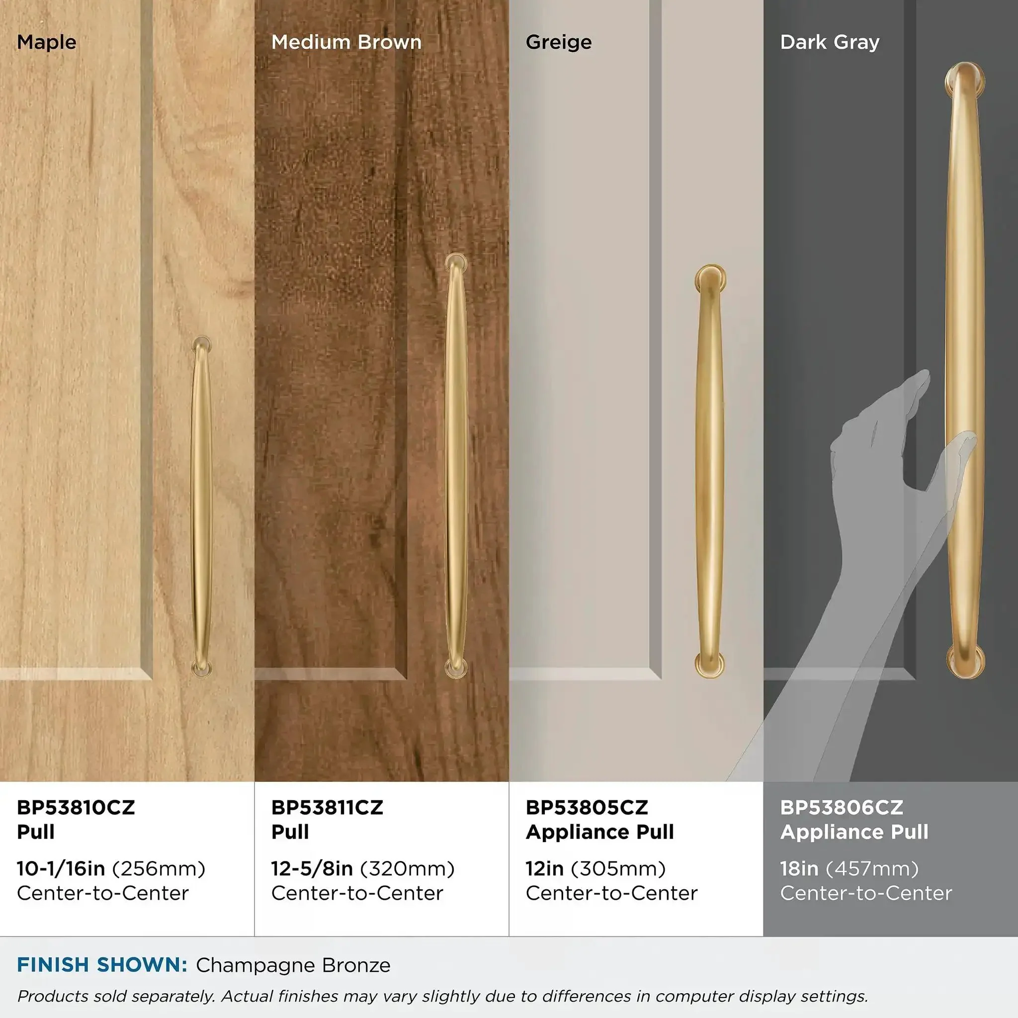 Champagne Bronze Appliance Pull For Large Paneled Cabinets, 18 Inch Center To Center Cabinet Handle, Heavy Duty Kane Style, Transitional Furniture Hardware, Nearly 19 And A Quarter Inch Overall Length, Beefy Yet Sleek And Easy Install - Image 6