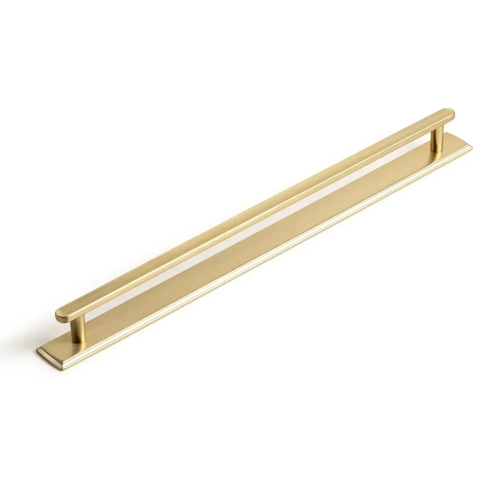 Champagne Bronze Cabinet Pulls With Escutcheon Backplate 2 Pack 12 And 5 Eighths Inch Center Sleek Modern Rectangular Drawer Handles With Rounded Edges Mid Century Hardware For Kitchen And Dresser