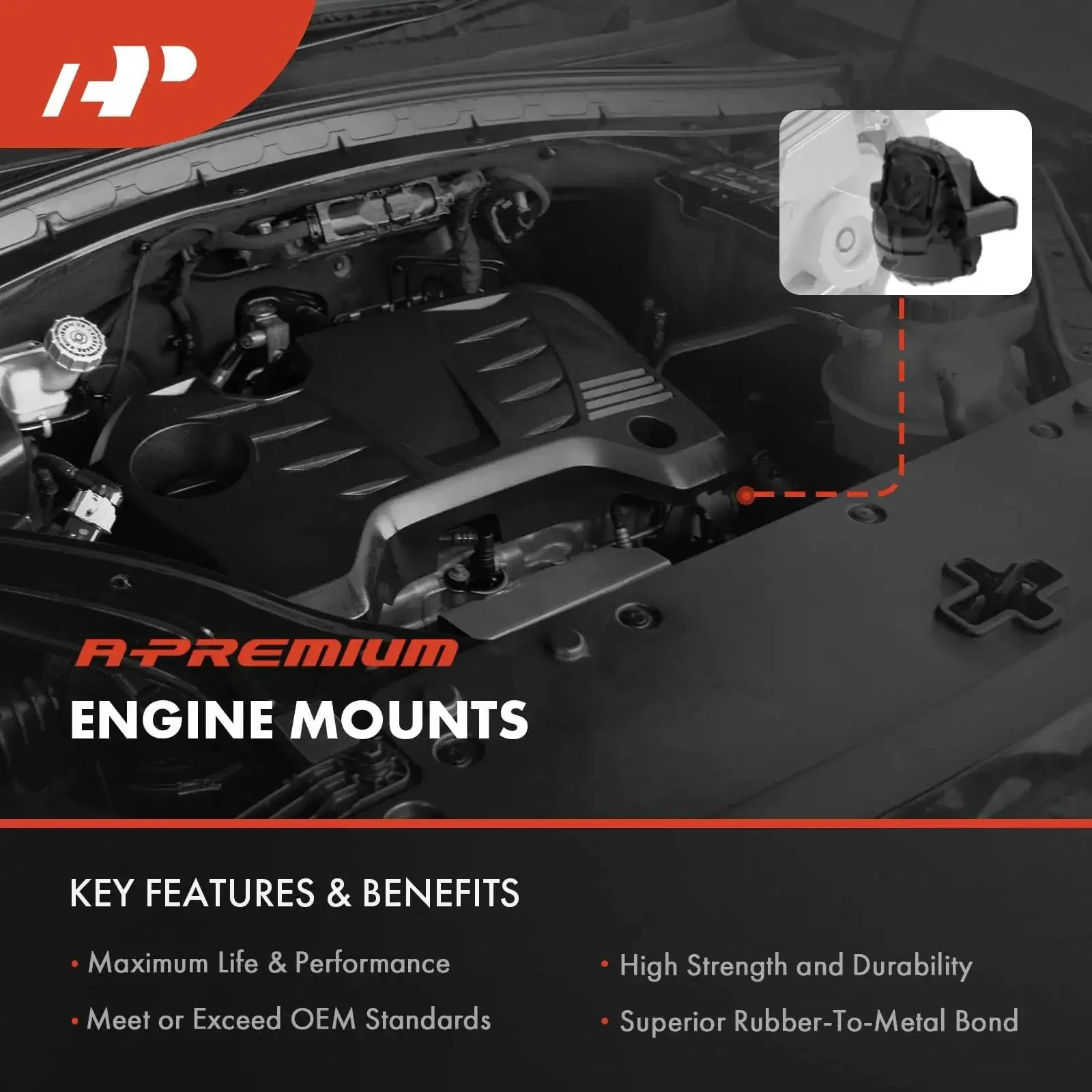 Chevrolet Blazer S10 GMC Jimmy Sonoma Isuzu Hombre Oldsmobile Bravada Two Piece Front Left And Right Engine Mounts V6 4.3L Replacement Direct Fit Heavy Duty Auto Parts For 1996 To 2005 1996 To 2004 1997 To 2000 1996 To 2001 - Image 7