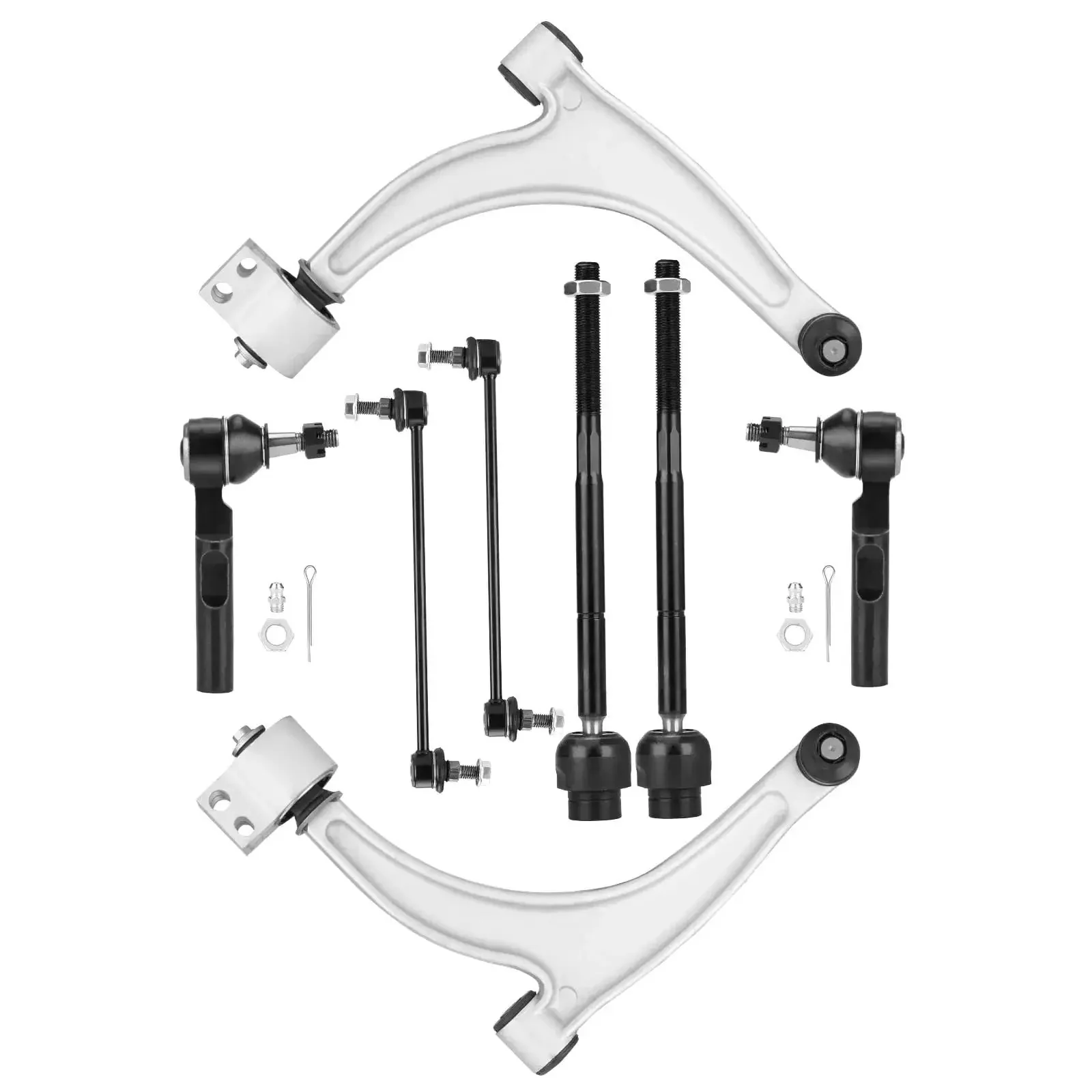 Chevrolet Malibu Bolt On Front Lower Control Arm Kit With Ball Joints Eight Piece Set Direct Fit For Saturn Aura 2007 2009 And Pontiac G6 2005 2010 Durable Replacement With Rebuild Ready Ball Joint Assemblies For A Smooth Quiet Ride