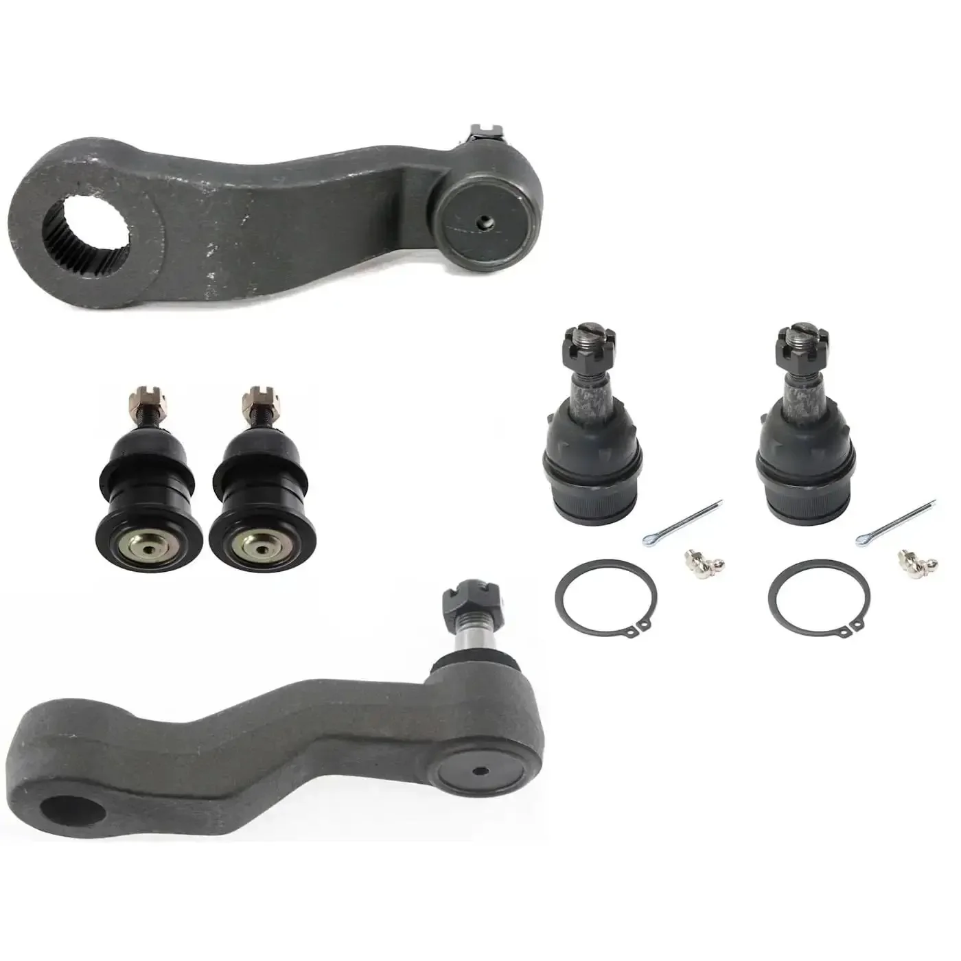 Chevrolet Silverado 1500 Tahoe Suburban Express 2500 Front Ball Joint Kit With Cast Iron Arm And 4 Groove Spline Beefy Heavy Duty Replacement Fits 4.8L 6.0L V8 Front Driver And Passenger Sides