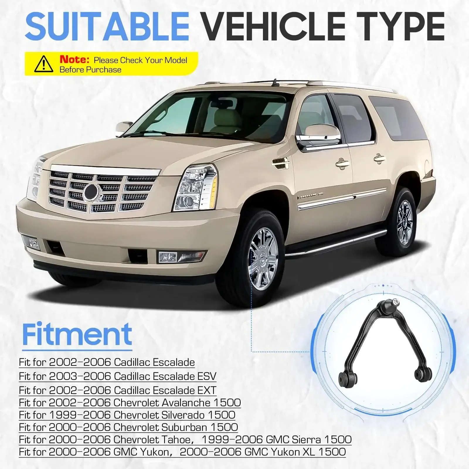Chevy 4WD Front Upper Control Arms With Ball Joints Tie Rods Suspension Kit For 1999 2006 Silverado Suburban Tahoe Avalanche Yukon Sierra Cadillac Escalade 13 Piece Set Heavy Duty Front End Upgrade And Beefed Up Rebuild Pack - Image 7