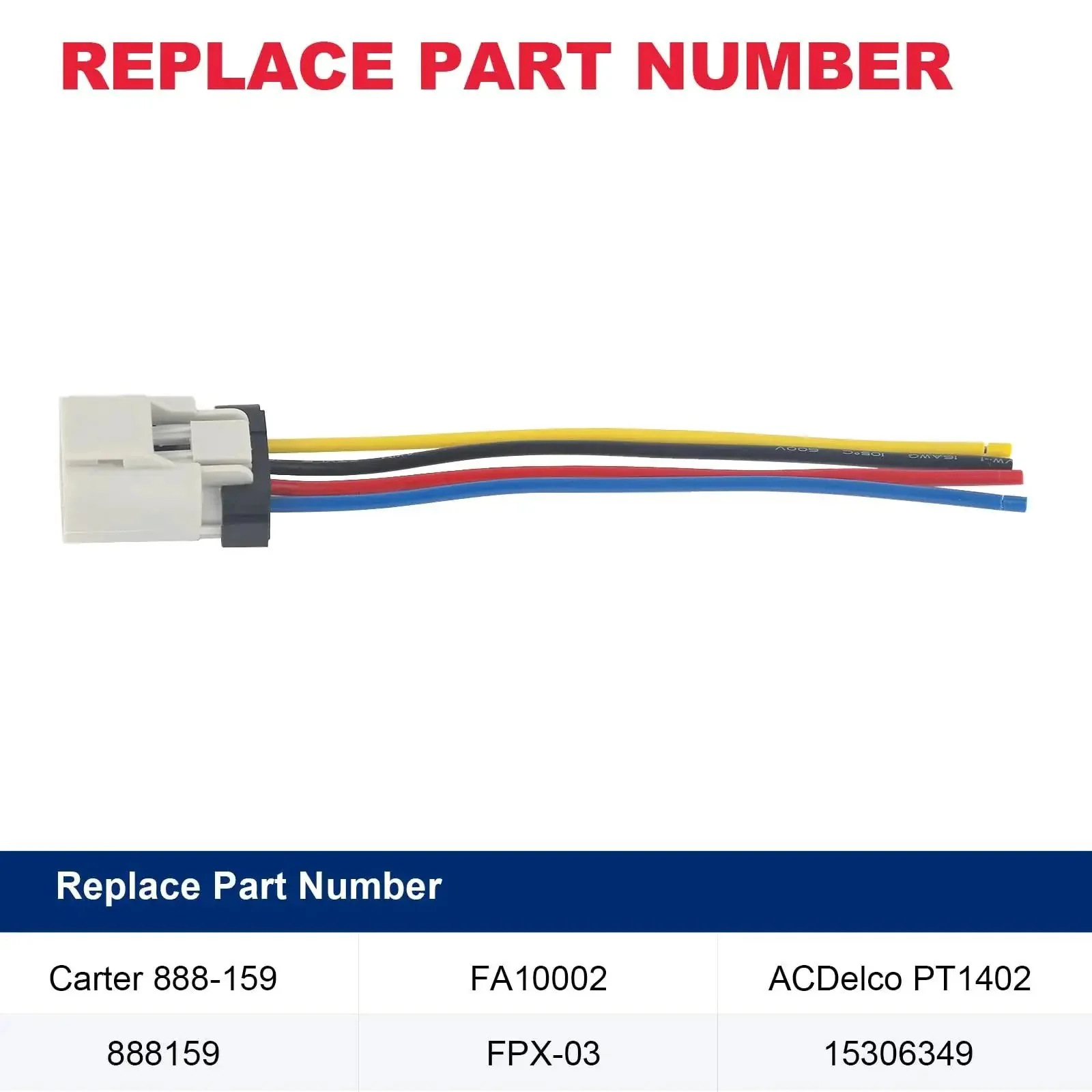 Chevy Ford Compatible Fuel Pump Connector Wiring Harness Pigtail Plug For Chevy Chrysler Dodge Ram 1500 GMC Pontiac Replacement Carter 888159 ACDelco PT1402 FPX 03 FA10002 888159 15306349 - Image 8