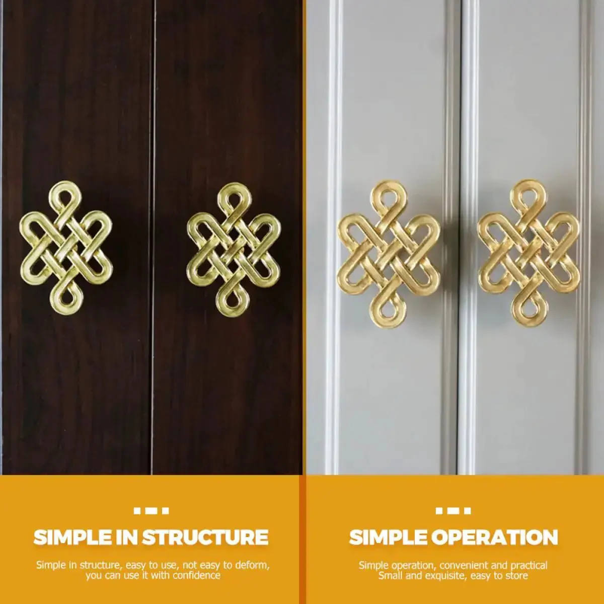Chinese Knot Cabinet Pull Handle With Single Hole Design For Wardrobes Cabinets And Dressers Easy Install Furniture Hardware Replacement Durable Knob For Modern Kitchen And Home Decor - Image 4