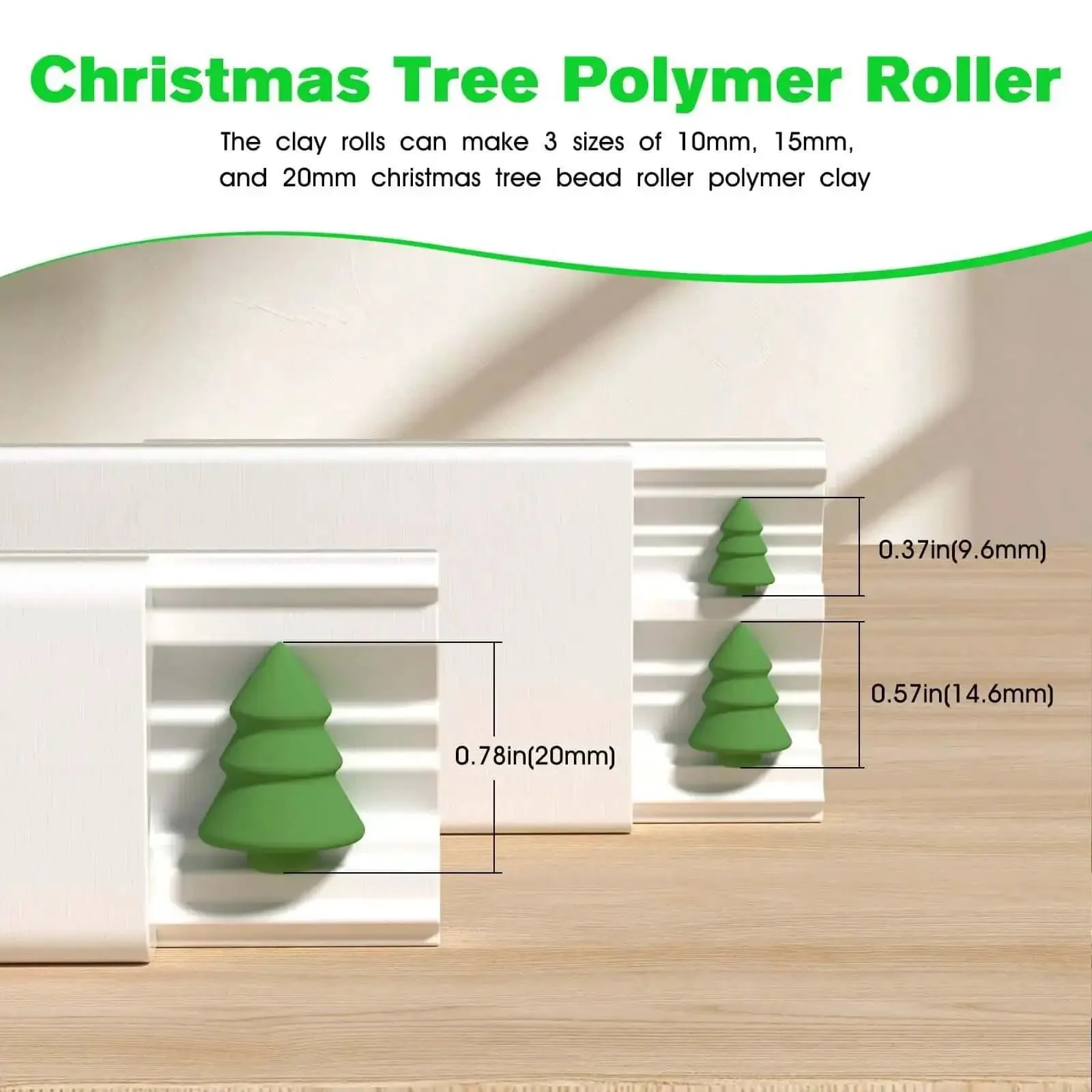 Christmas Tree Polymer Clay Bead Roller Set With 2 Rolls For Modeling Clay, A Handy Bead Roller For Creating Christmas Tree Beads In 3 Sizes, Perfect DIY Jewelry Making Tool And Holiday Craft Supply - Image 6