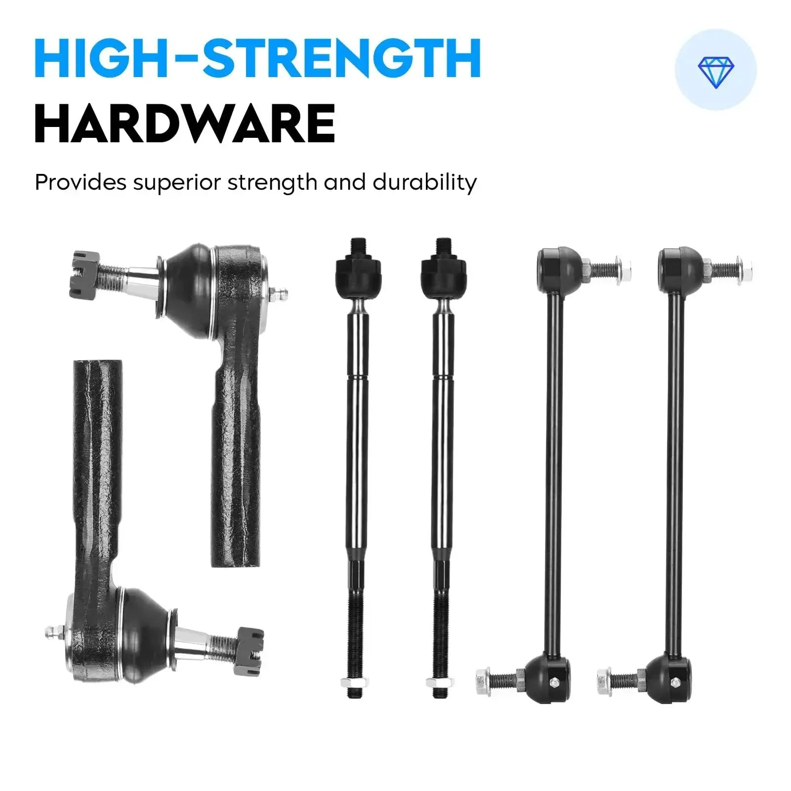Chrysler Pacifica Front Lower Control Arms With Ball Joints Sway Bars And Tie Rods Suspension Kit For 2004 2005 2006 2007 2008 Dope Upgraded Front End Replacement 8 Piece Set - Image 3