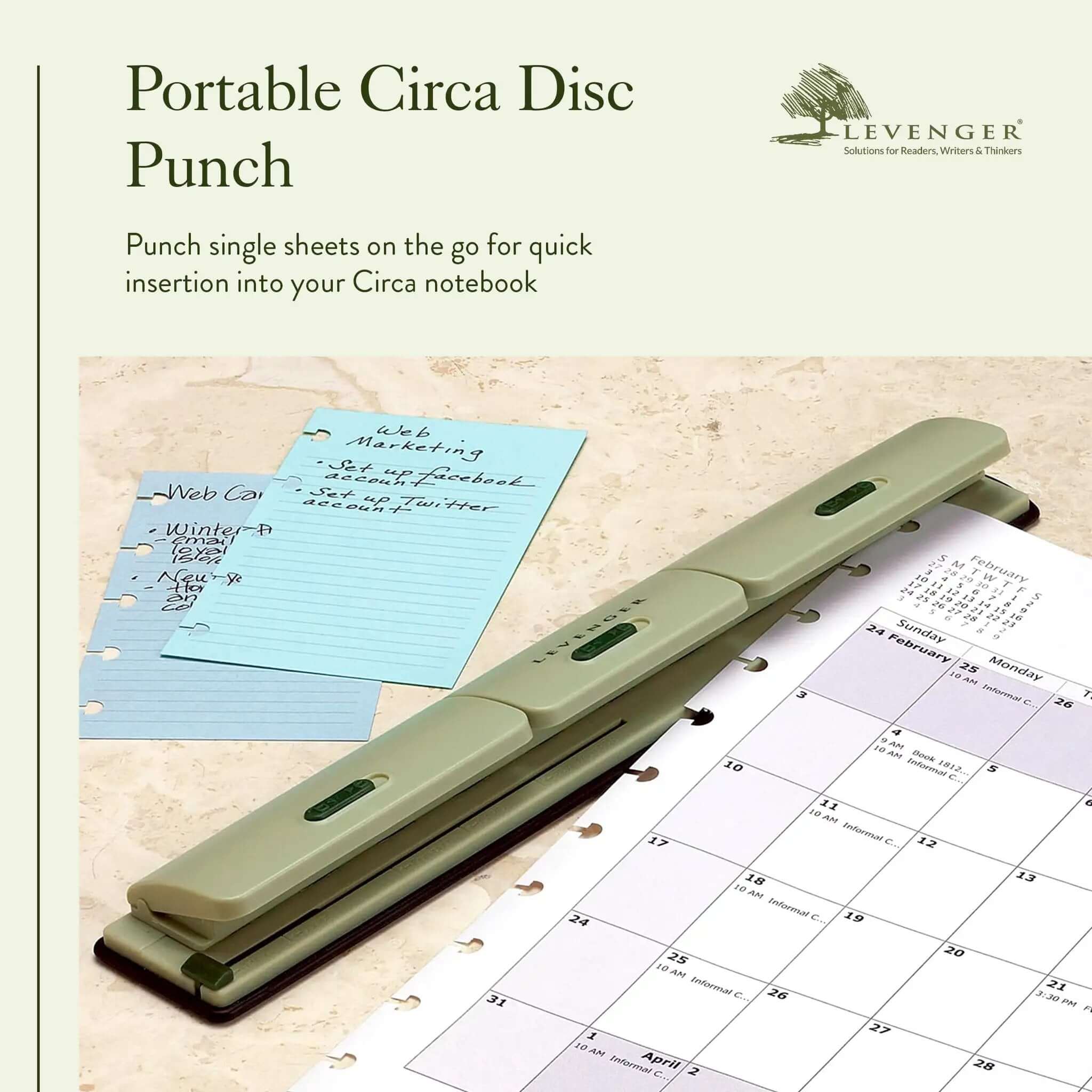 Circa 1 2 3 Portable Discbound Hole Punch Ultra Lightweight Mini Paper Puncher For Disc Notebooks Heavy Duty On The Go Office Tool For Home Work And Travel Punches One Sheet At A Time - Image 6