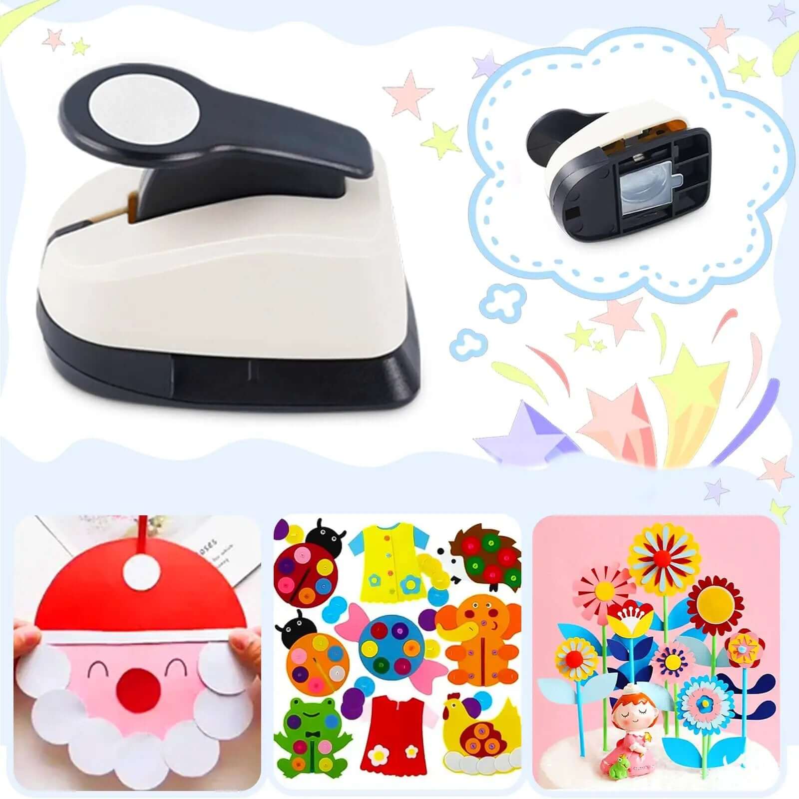Circle Hole Punch Set For Crafts, Three Circle Punches One Inch Five Eighths Inch And Three Eighths Inch, Paper Puncher Tool Made From ABS And Zinc Alloy, Awesome For Scrapbooking Card Making Gift Tags And DIY Paper Crafts - Image 5
