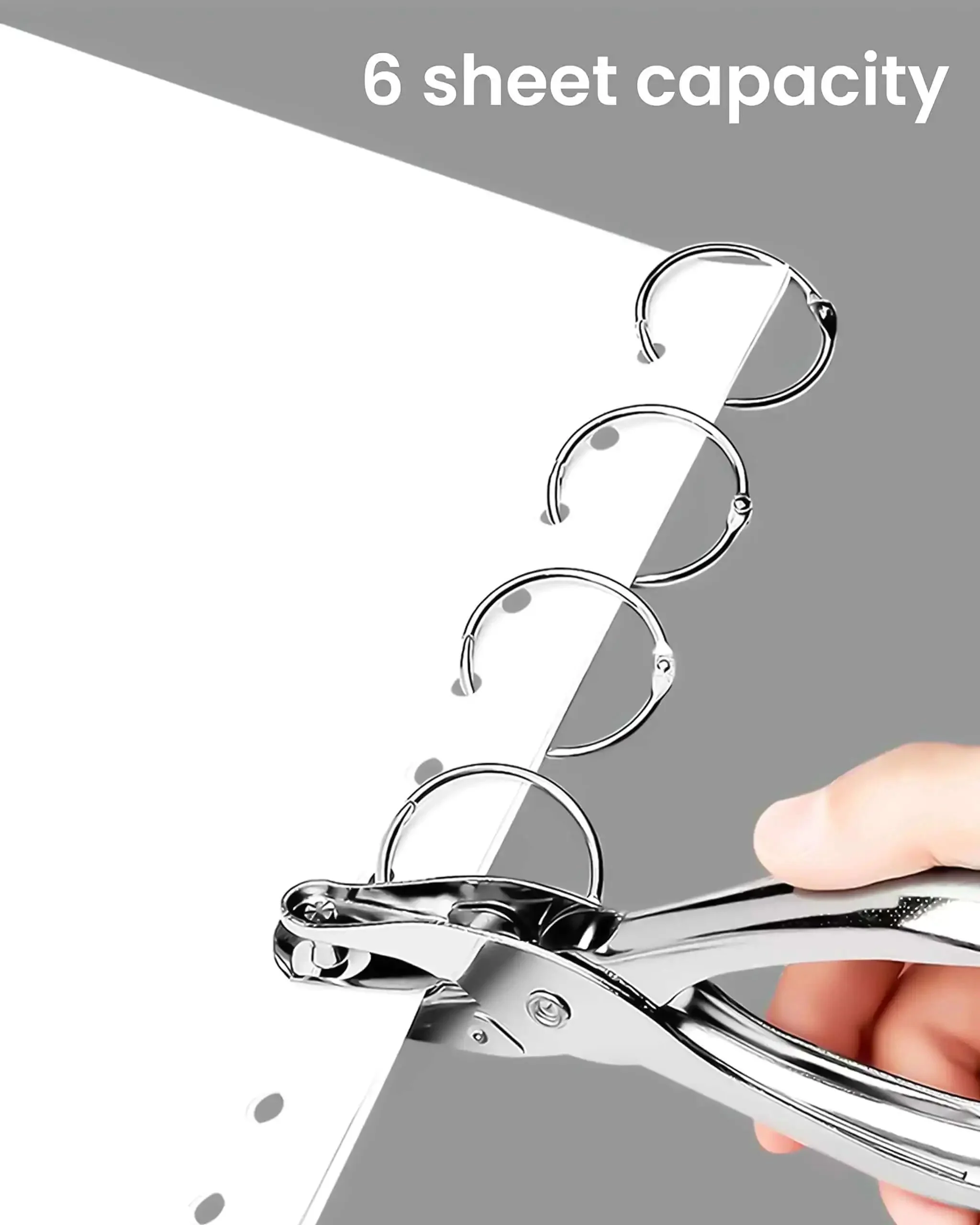Circle Hole Punch Set Two Piece One Eighth Inch And One Quarter Inch Single Hole Punchers For Crafts Tags And Tickets Durable Steel With Six Sheet Capacity For Home Office And School Easy To Use And Handy For Scrapbooking - Image 3