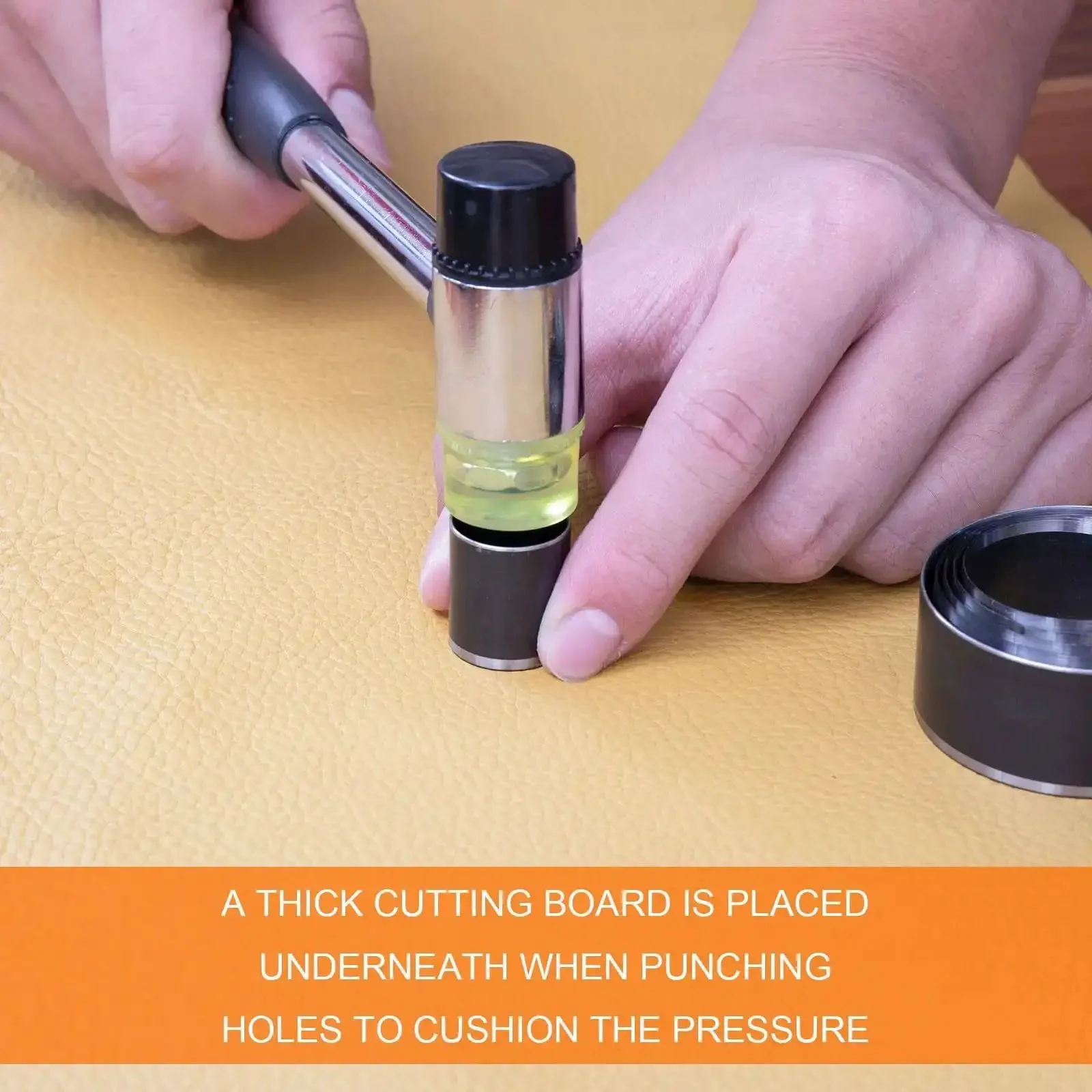 Circle Leather Punch Tool Set For DIY Crafts With Eight Hole Dies In 20 25 30 35 40 45 50 55mm Includes Durable Alloy Steel Punches For Cutting Leather Fabric And Craft Projects Belt Holes And Accessories - Image 2
