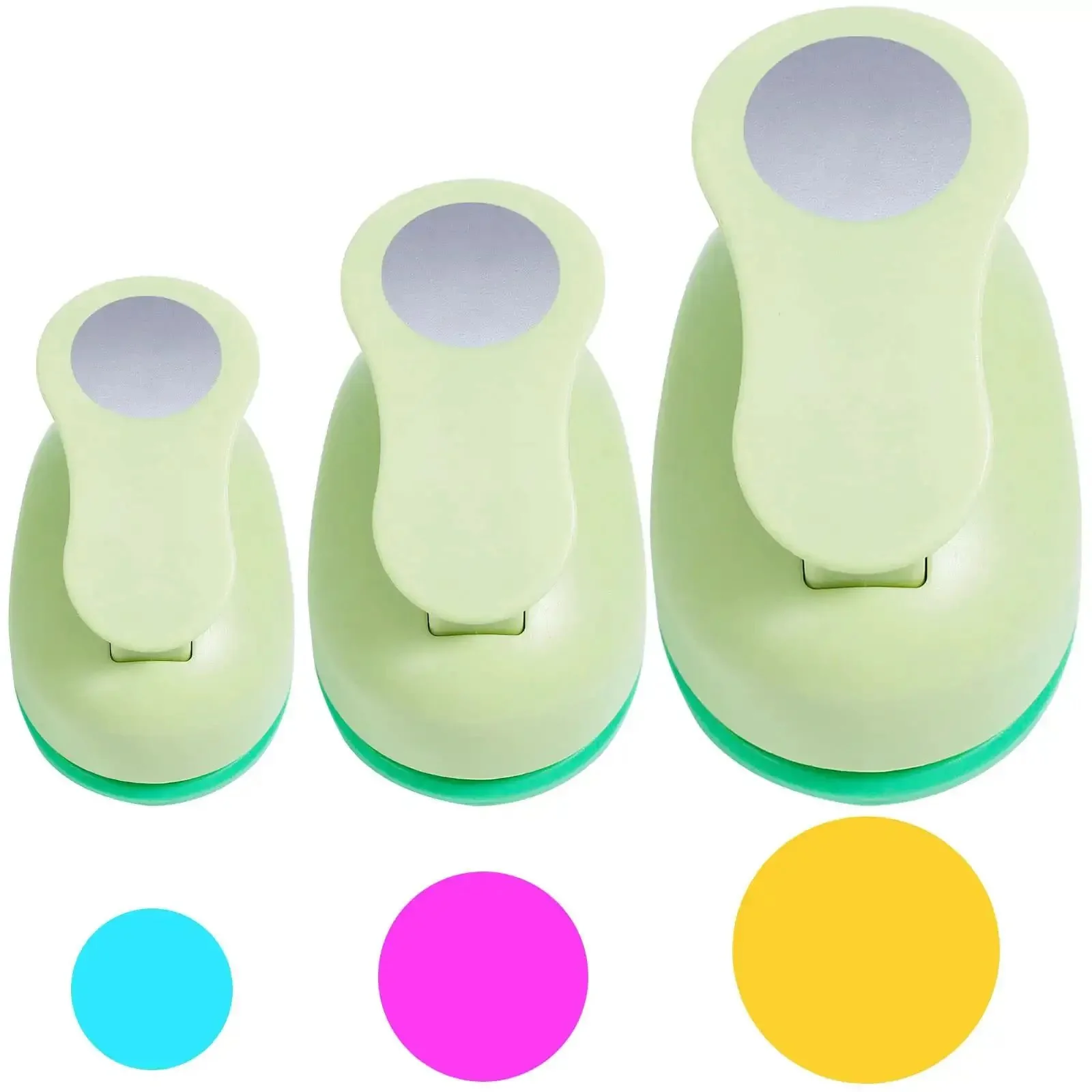 Circle Punch Set Of 3 Inches, 2 In, 1.5 In And 1 In For Crafting Scrapbooking Cards And DIY Albums Durable Zinc Alloy Round Hole Punch Circle Cutter For Precise Clean Cuts