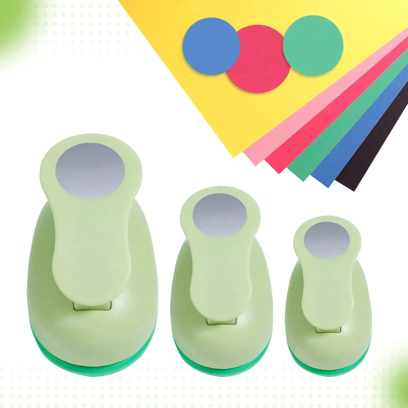 Circle Punch Set Of 3 Inches, 2 In, 1.5 In And 1 In For Crafting Scrapbooking Cards And DIY Albums Durable Zinc Alloy Round Hole Punch Circle Cutter For Precise Clean Cuts - Image 4