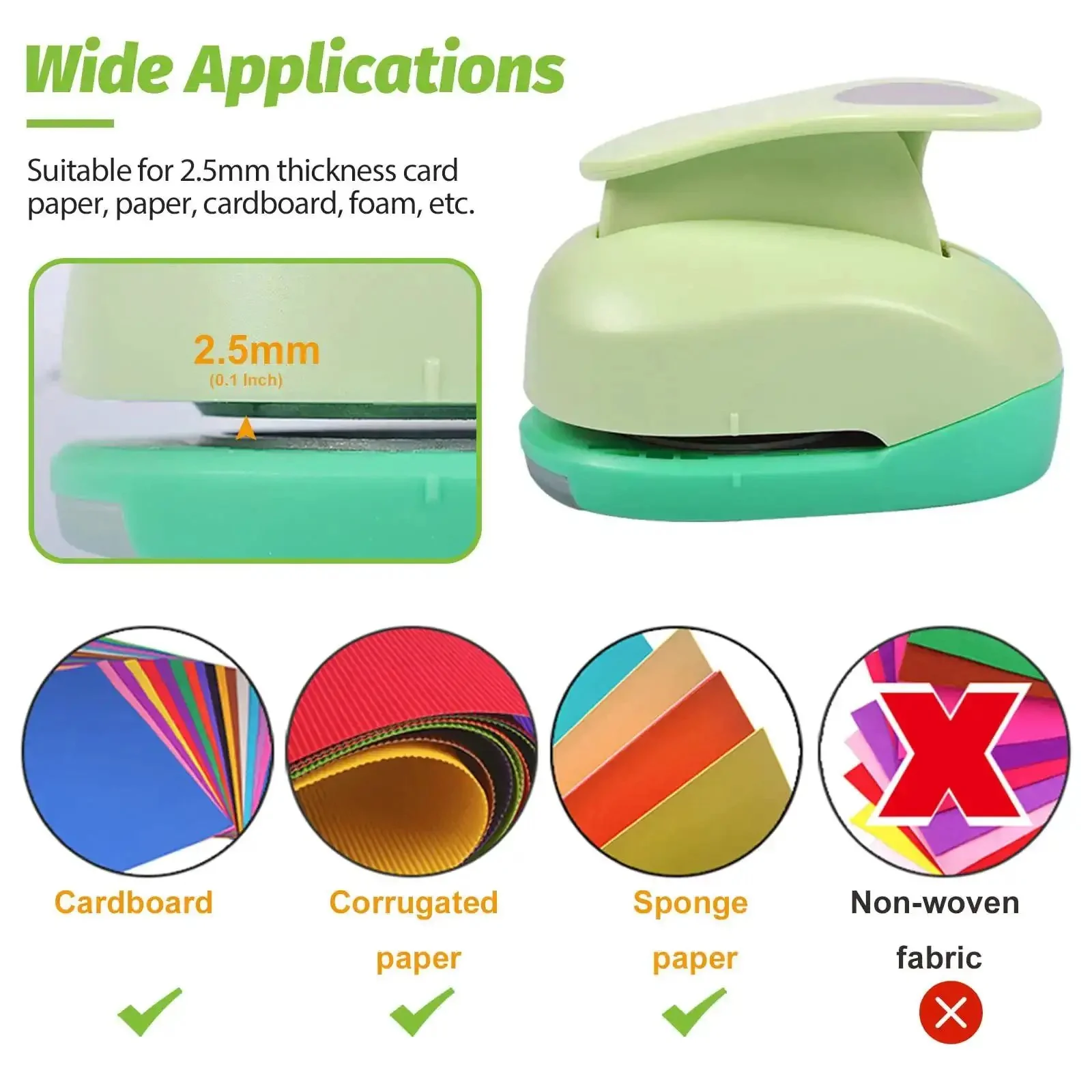 Circle Punch Set Of 3 Inches, 2 In, 1.5 In And 1 In For Crafting Scrapbooking Cards And DIY Albums Durable Zinc Alloy Round Hole Punch Circle Cutter For Precise Clean Cuts - Image 6