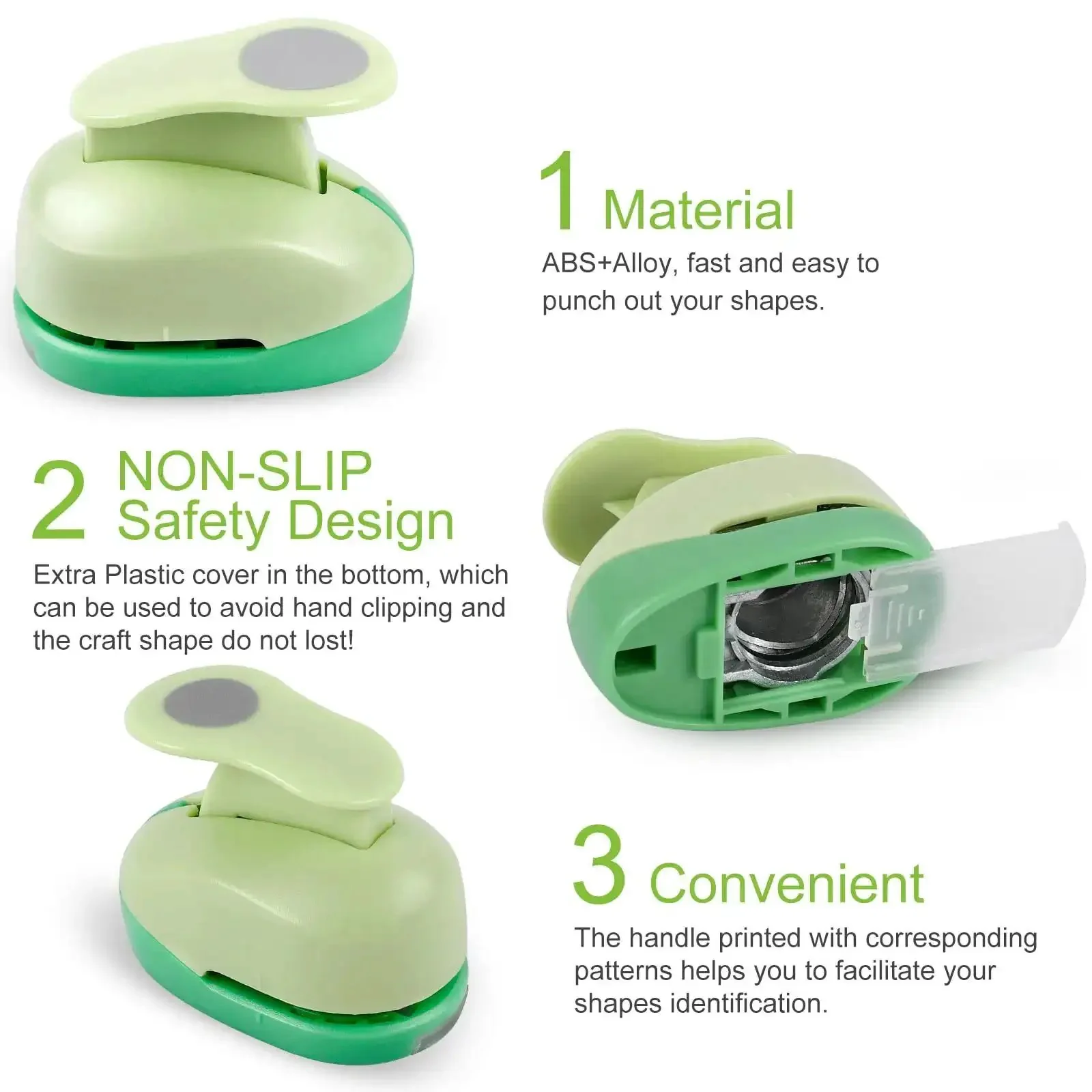Circle Punch Set Of 3 Inches, 2 In, 1.5 In And 1 In For Crafting Scrapbooking Cards And DIY Albums Durable Zinc Alloy Round Hole Punch Circle Cutter For Precise Clean Cuts - Image 7