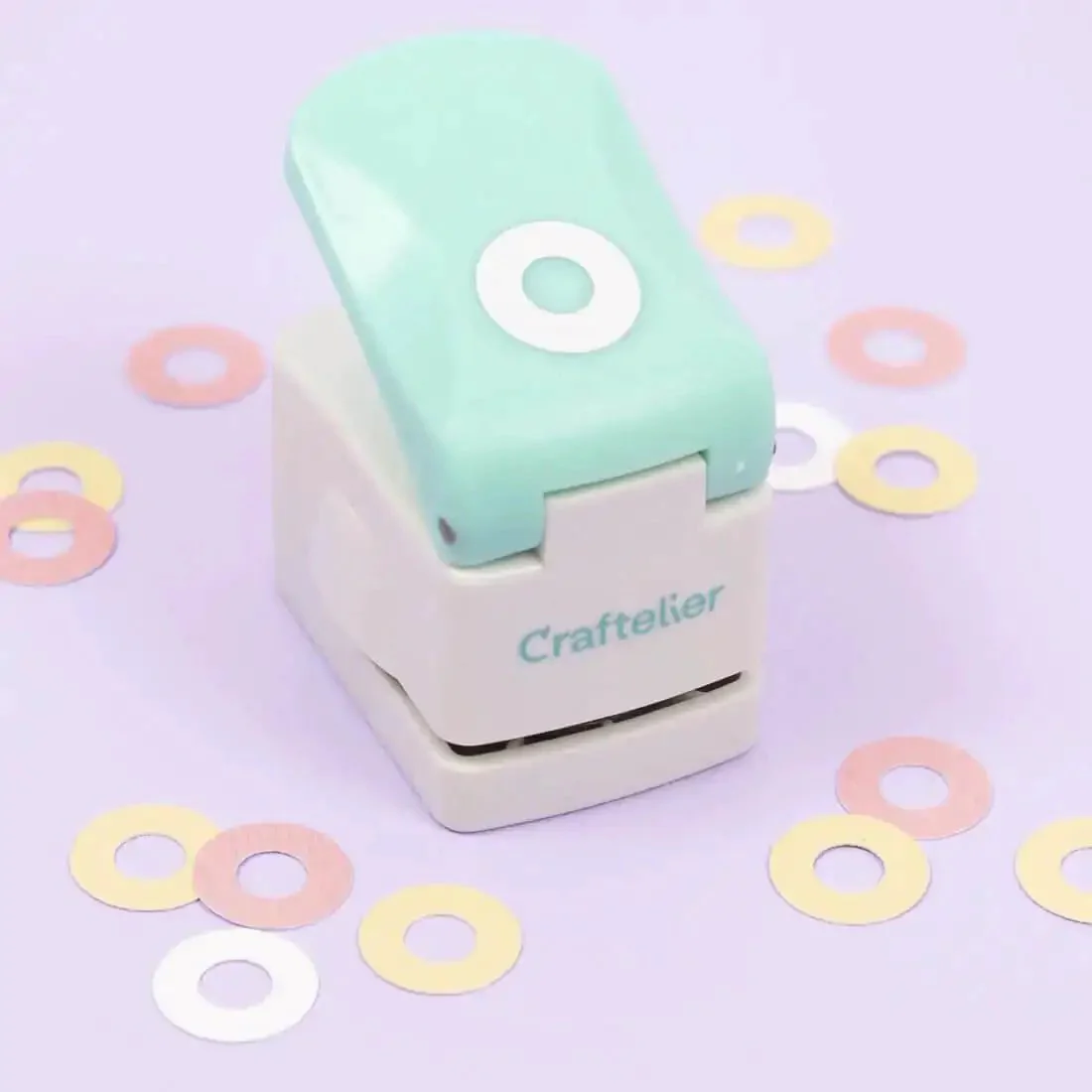 Circle Punch With Reinforcing Ring And Snap Lever For Paper Crafting, Scrapbooking And DIY Card Making, Creates Decorative Grommets From Patterned Papers, Outer Diameter 0.55 Inches, Inner 0.25 Inches - Image 2