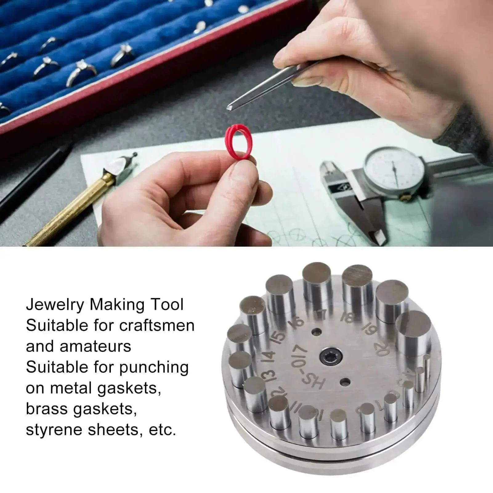 Circle Round Disc Cutter Set 17Pcs Pro Grade Steel Jewelry Making Kit For Metal Cutting And Forming Diameters 0.16 To 0.79 Inch Pendants Charms Punch Tool - Image 9