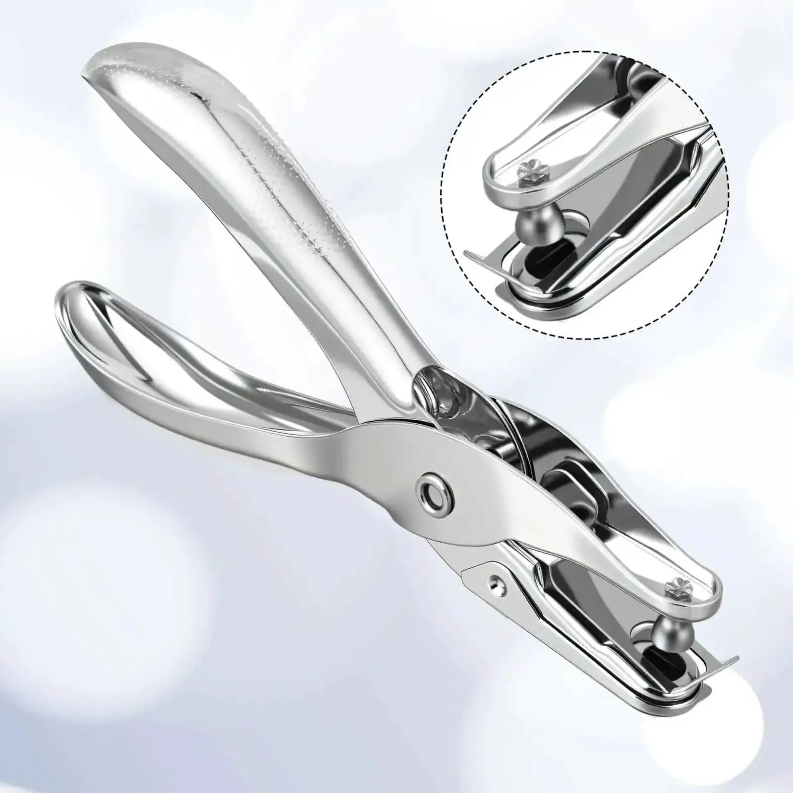 Circle Shaped Handheld Paper Hole Punch, 1/8 Inch Single Hole Punch, Mini Metal Punch For DIY Crafts, Tags, Tickets, Greeting Cards, Punches Up To 8 Sheets, Handy Home Office Tool - Image 5