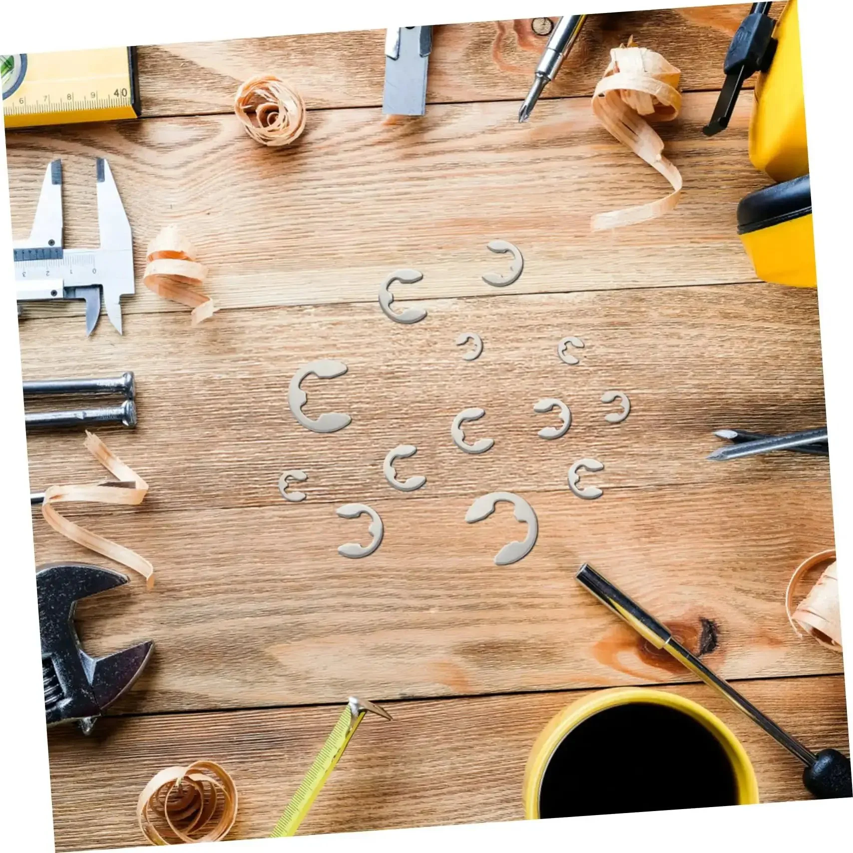Circlip And Split Washer 300 Piece Set Stainless Steel 304 E Type Retaining Rings Transparent Storage Case For Quick Access Pro Grade Rust Resistant Fastener Kit For Industrial Projects - Image 5