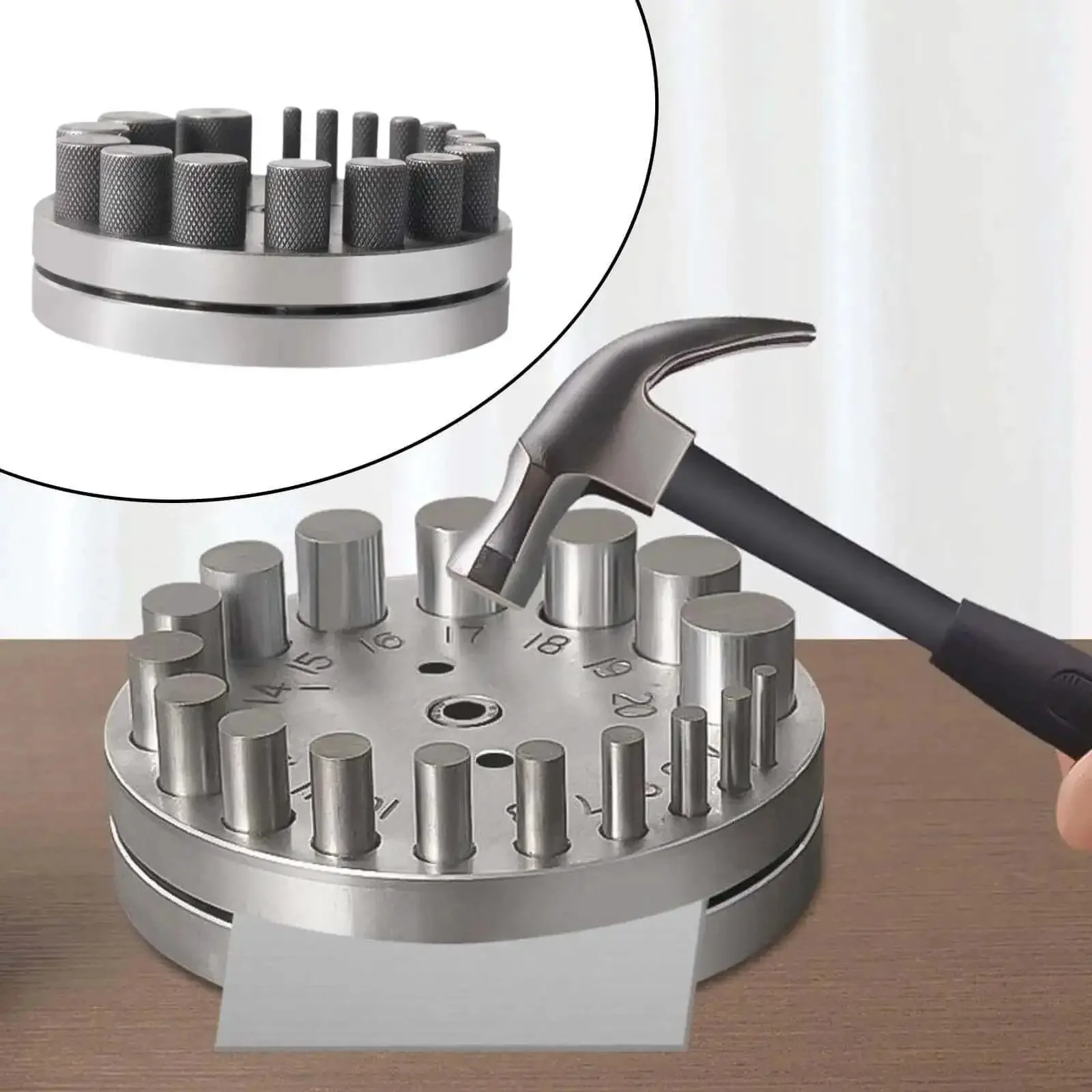 Circular Disc Cutter Set For Metalworking Heavy Duty Punch Die Kit For Jewelry Making And Gaskets Sheets And Pendant Projects Compact Tool With Easy Grip Handle Complete Metal Forming Set For Pro Grade - Image 5