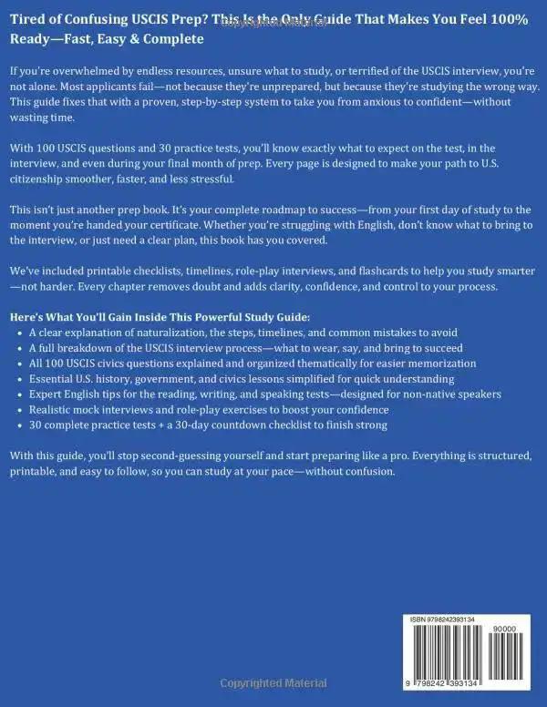 Citizenship Study Guide 2026 2027 Master The USCIS Test With 100 Questions And 30 Practice Tests Fast Easy No Fluff Prep To Pass Your Interview With Confidence - Image 2